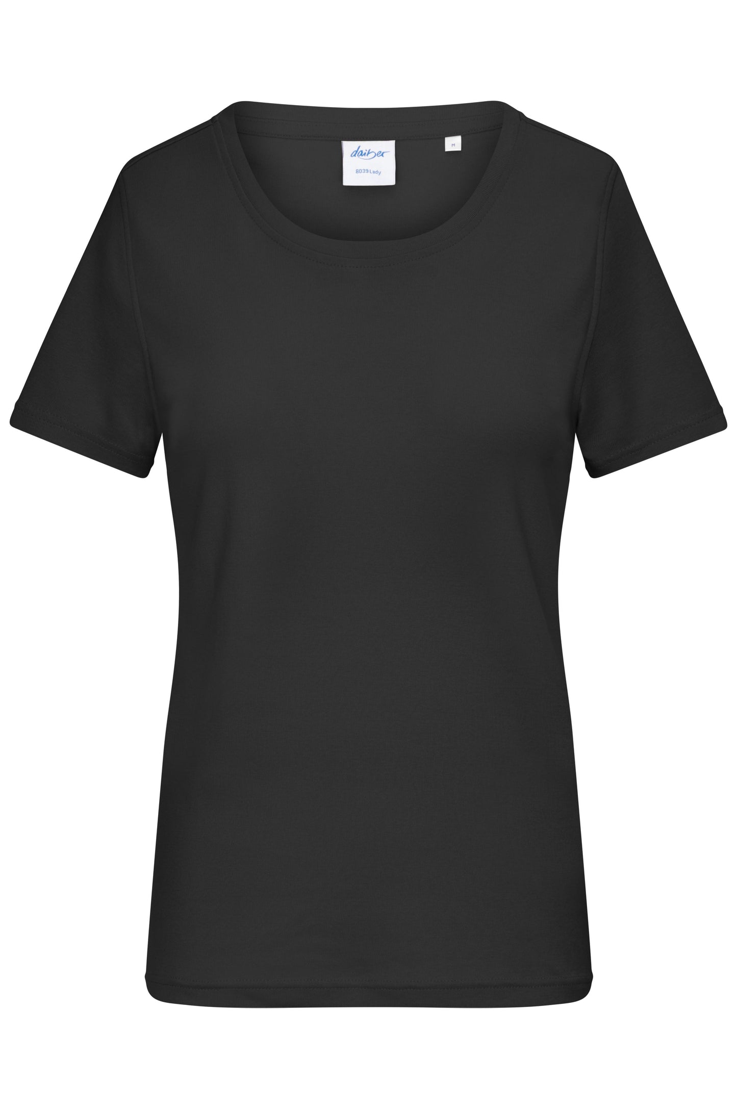 8039 - Ladies' T-Shirt 1:1 Rib in black Größe XS von Daiber