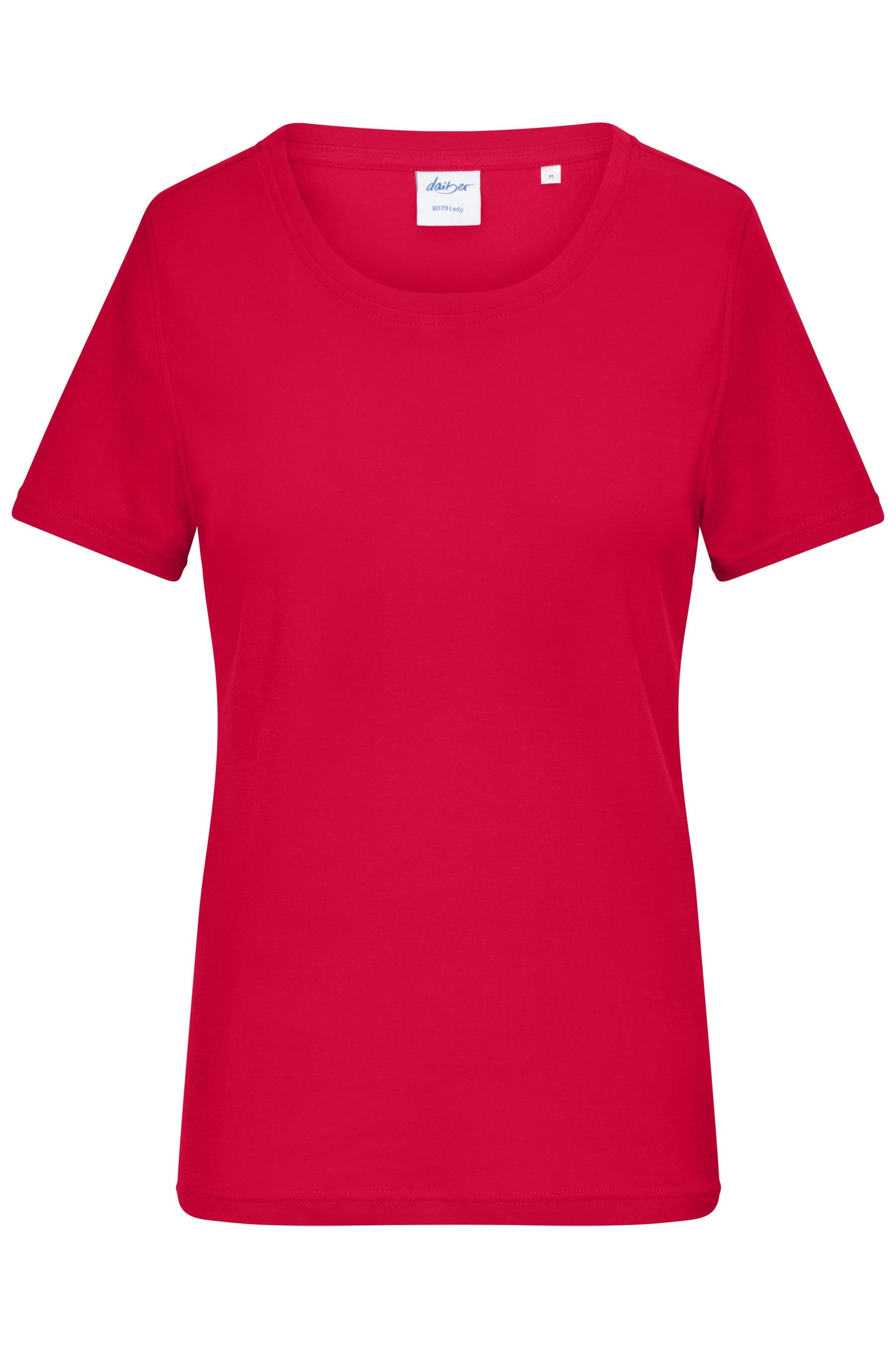 8039 - Ladies' T-Shirt 1:1 Rib in red Größe XS von Daiber