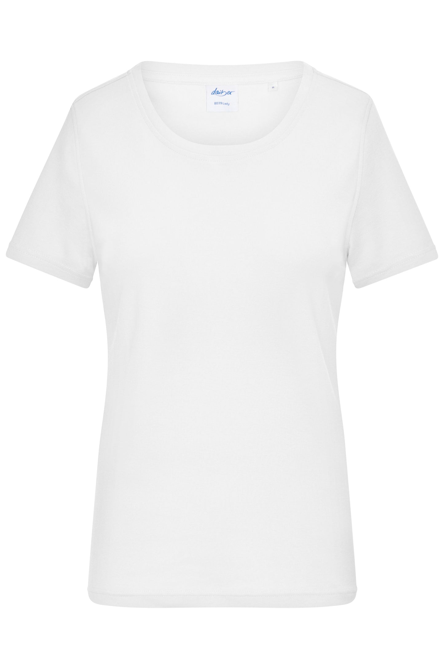8039 - Ladies' T-Shirt 1:1 Rib in white Größe XS von Daiber