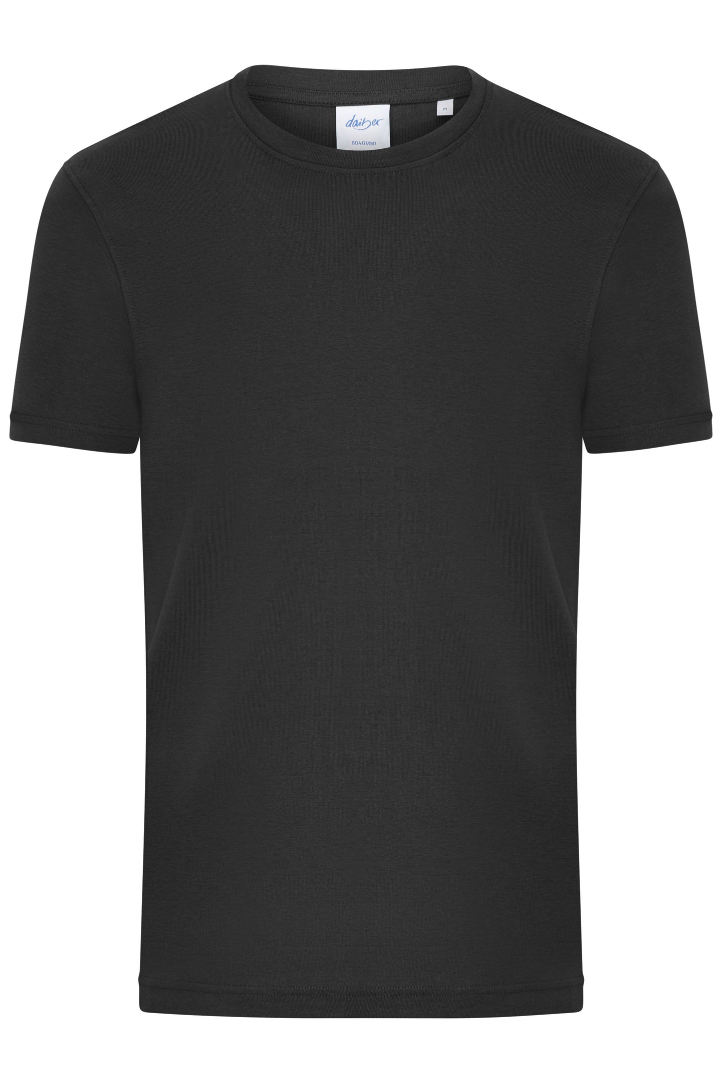 8040 - Men's T-Shirt 1:1 Rib in black Größe S von Daiber