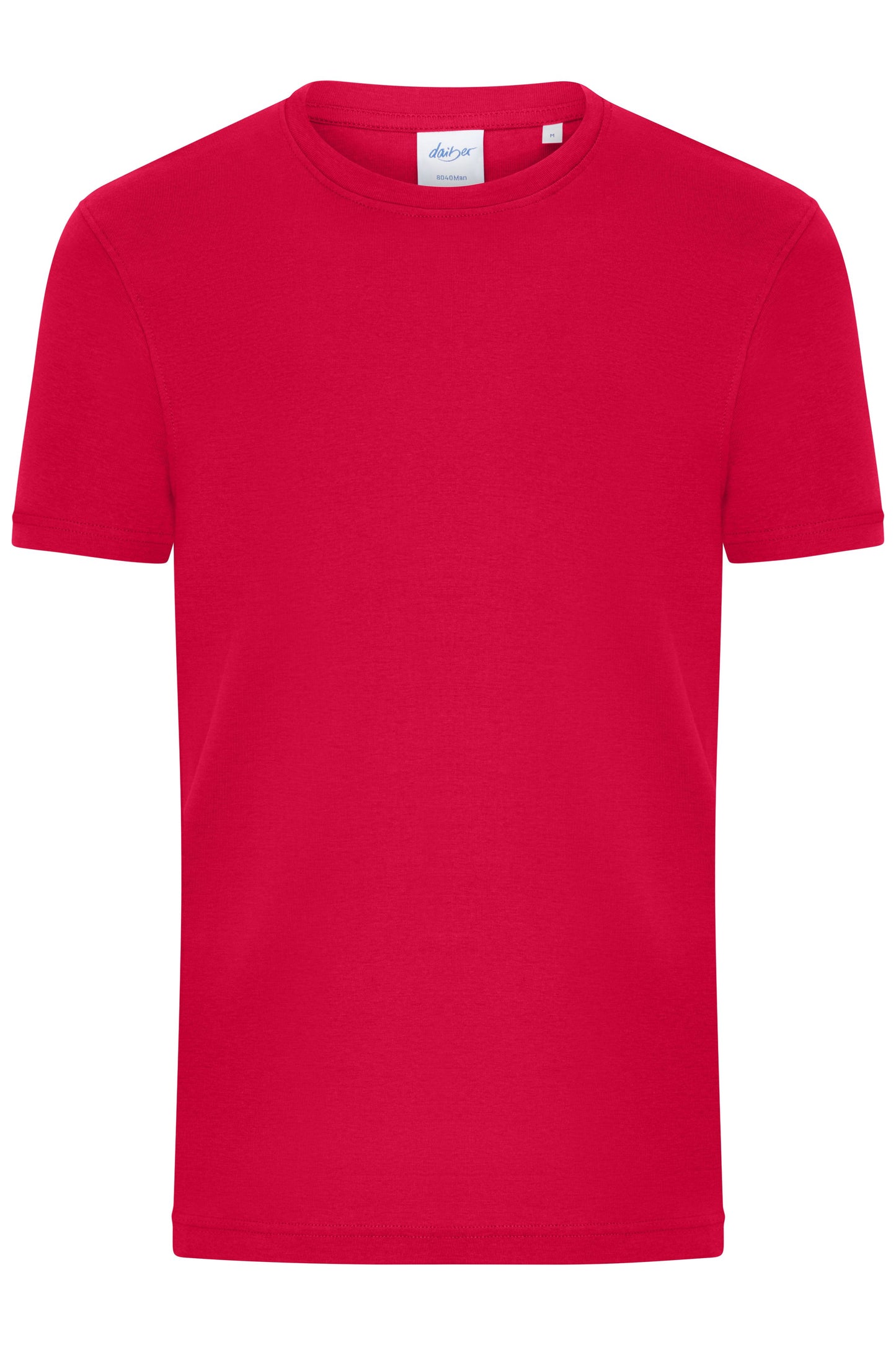 8040 - Men's T-Shirt 1:1 Rib in red Größe S von Daiber