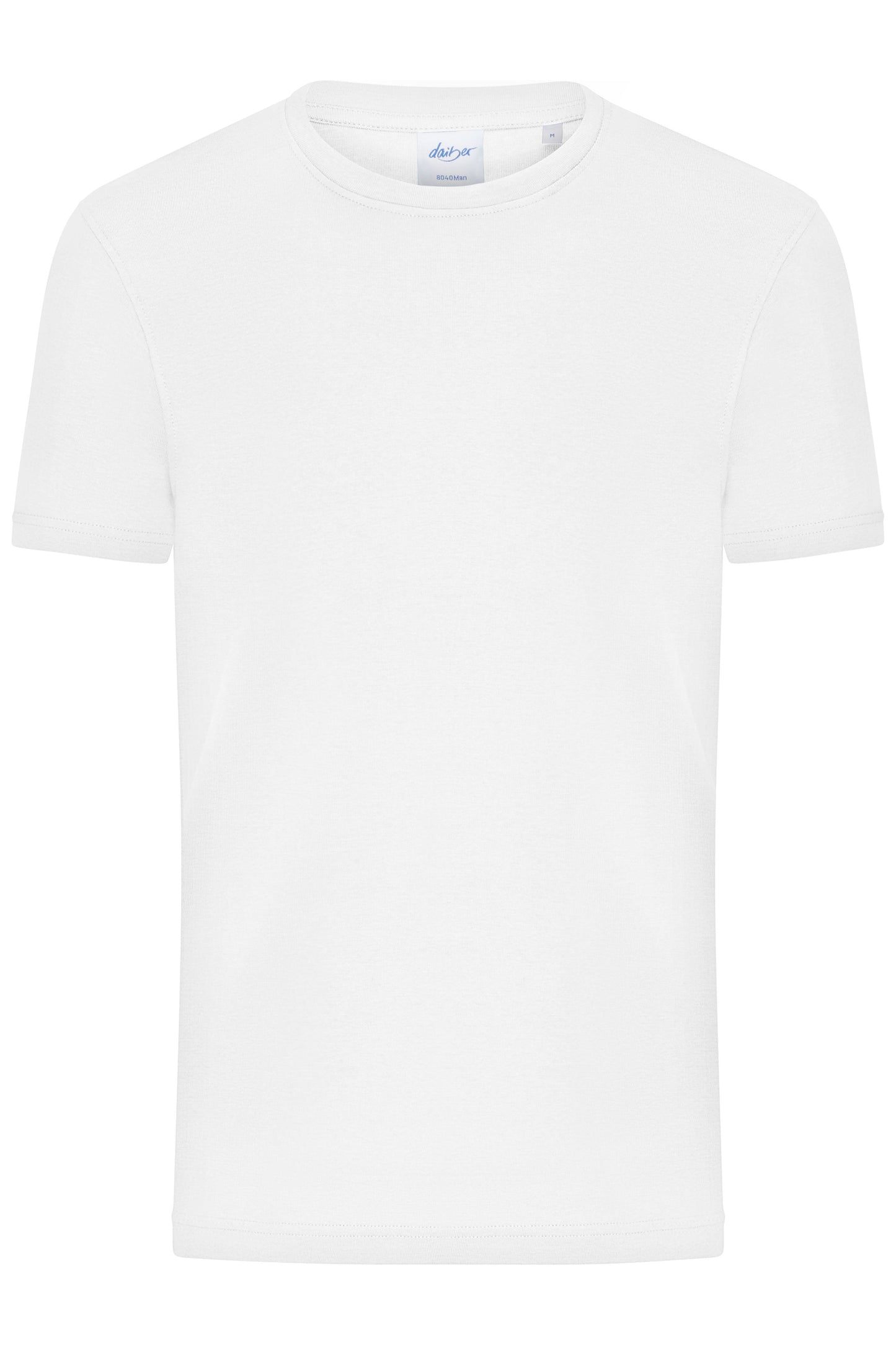 8040 - Men's T-Shirt 1:1 Rib in white Größe S von Daiber