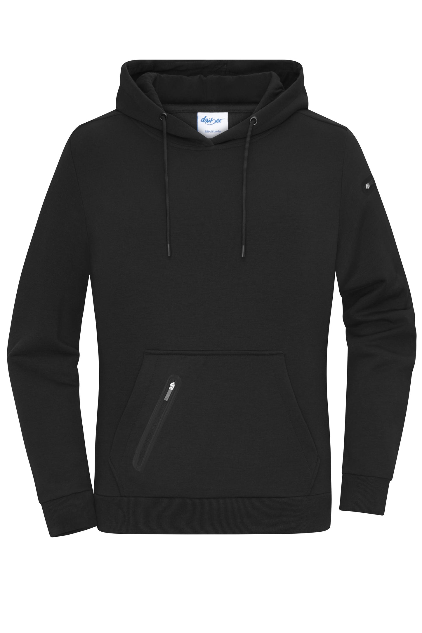 8045 - Ladies' Hoody Interlock in black Größe XS von Daiber