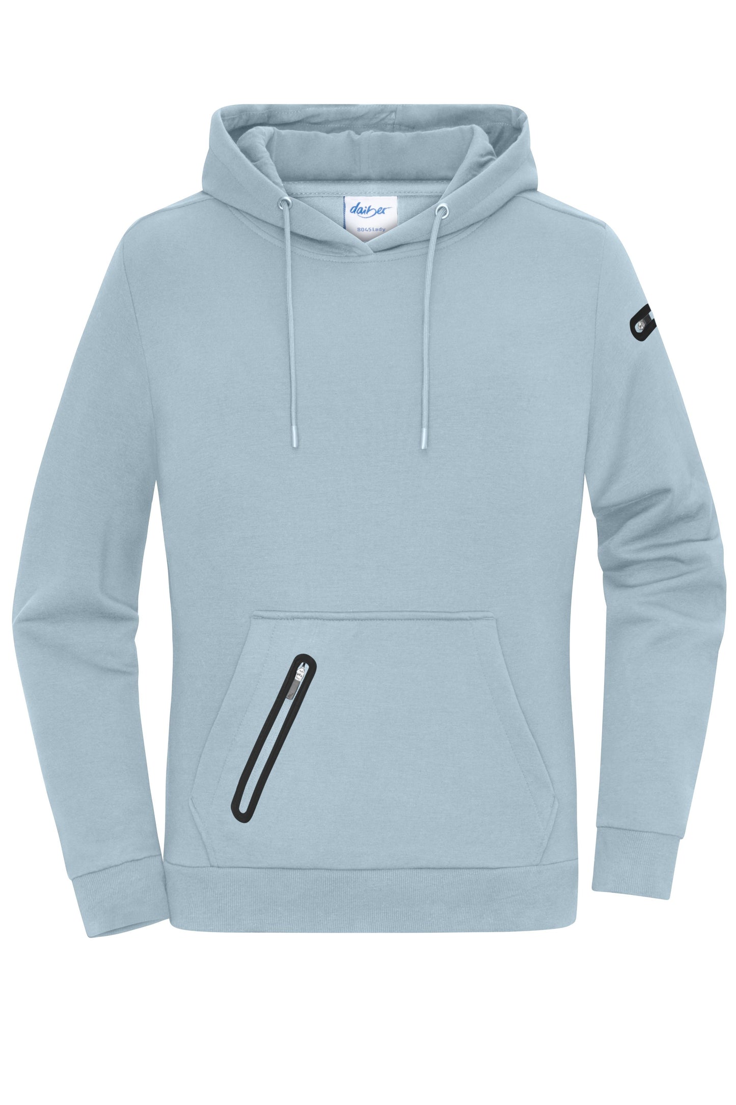 8045 - Ladies' Hoody Interlock in milky-blue Größe XS von Daiber