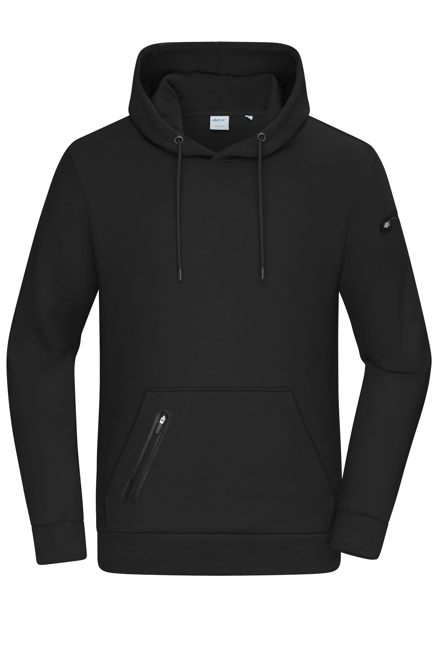 8046 - Men's Hoody Interlock in black Größe S von Daiber