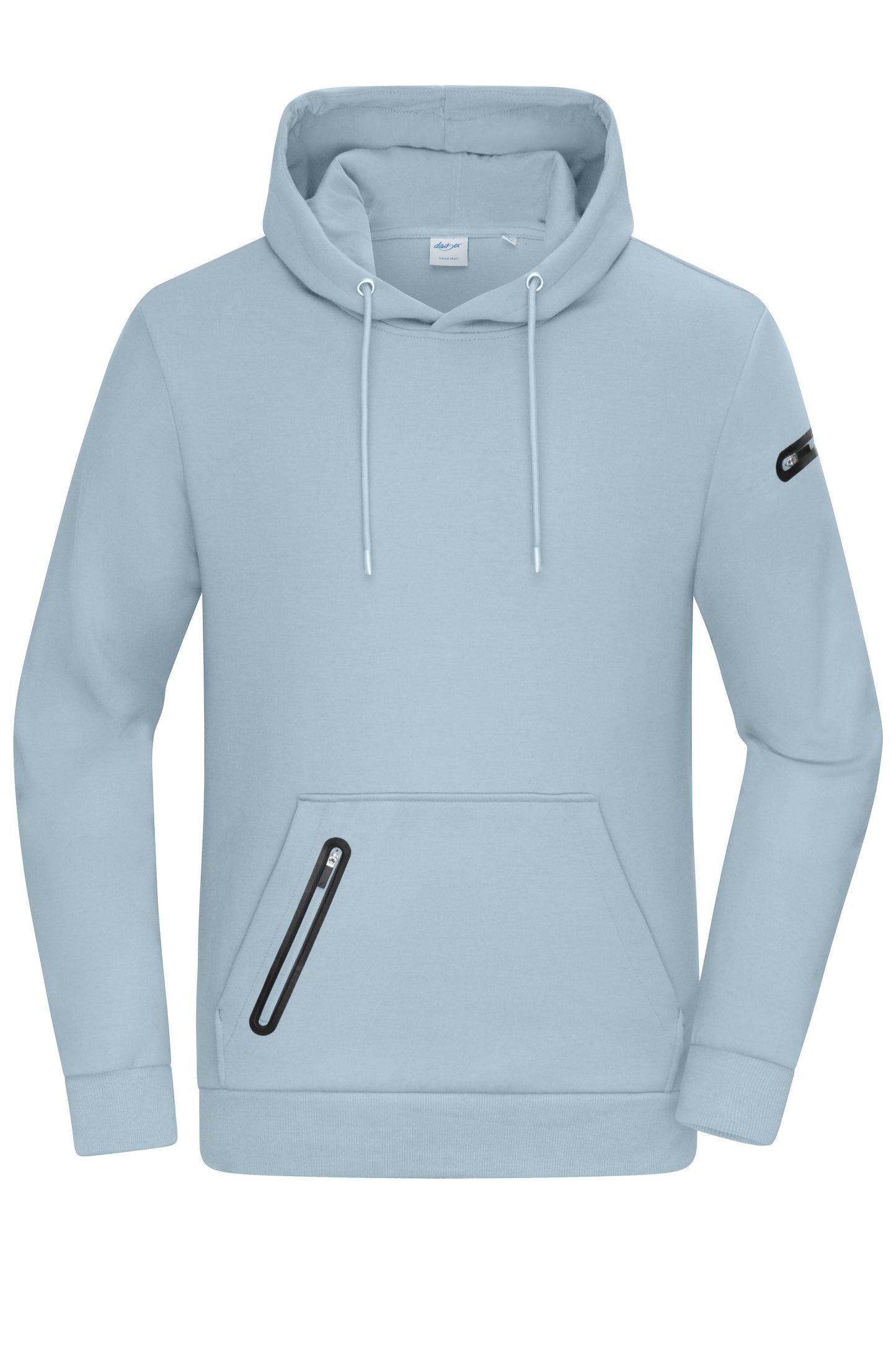 8046 - Men's Hoody Interlock in milky-blue Größe S von Daiber