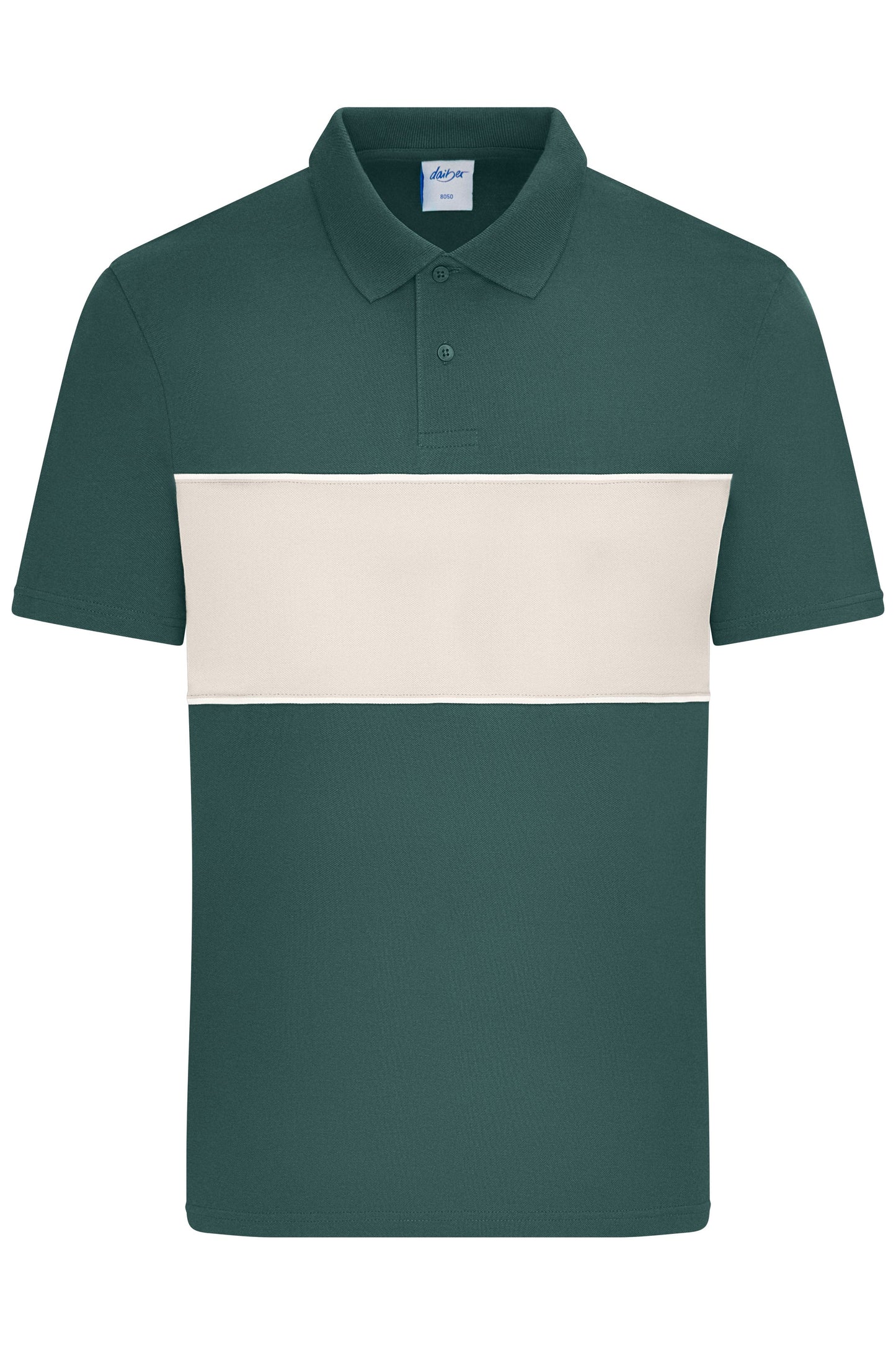 8050 - Polo colour-block UNISEX in smoky-green/sandstone Größe XXS von Daiber