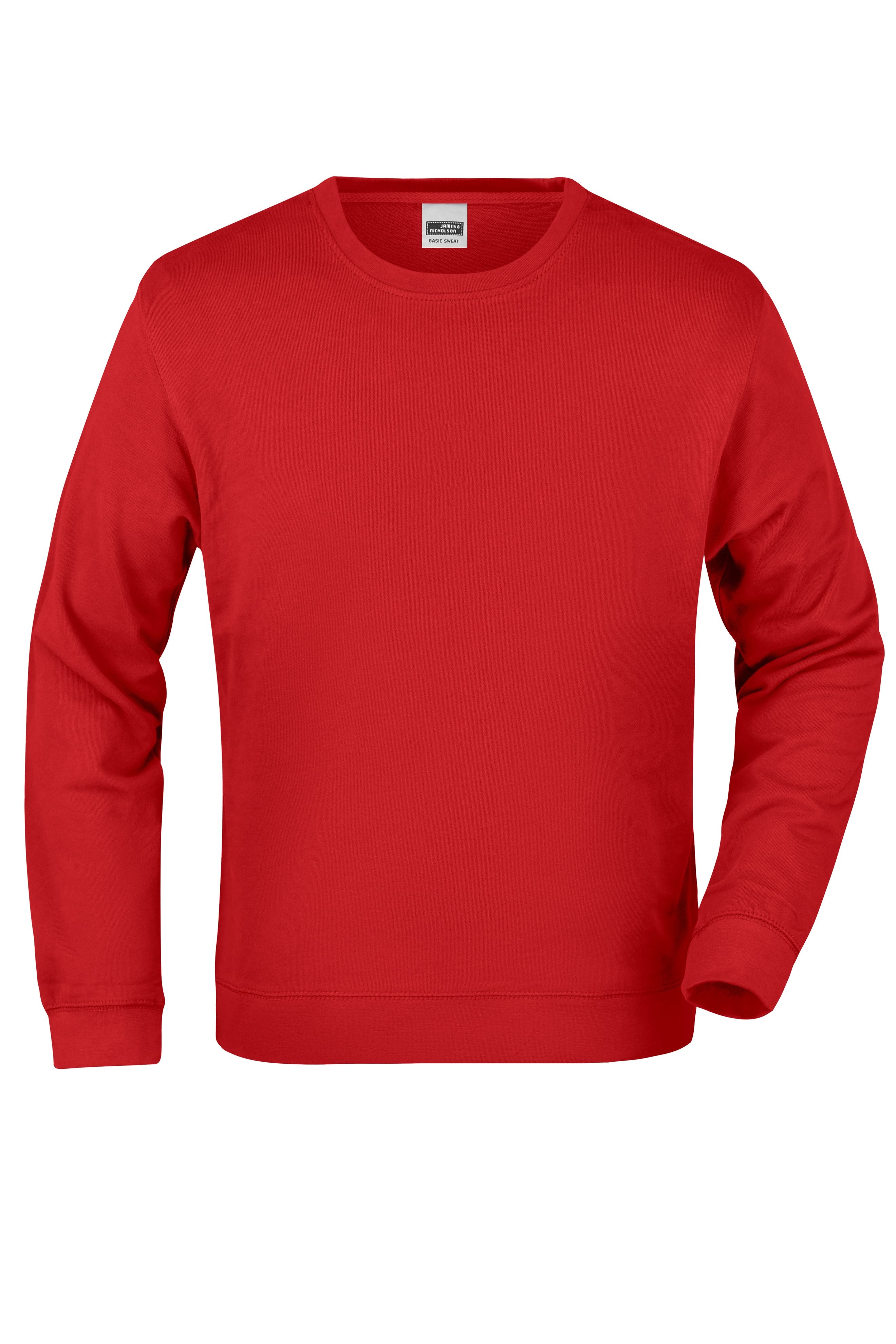 JN057 - Basic Sweat in red Größe S von Daiber