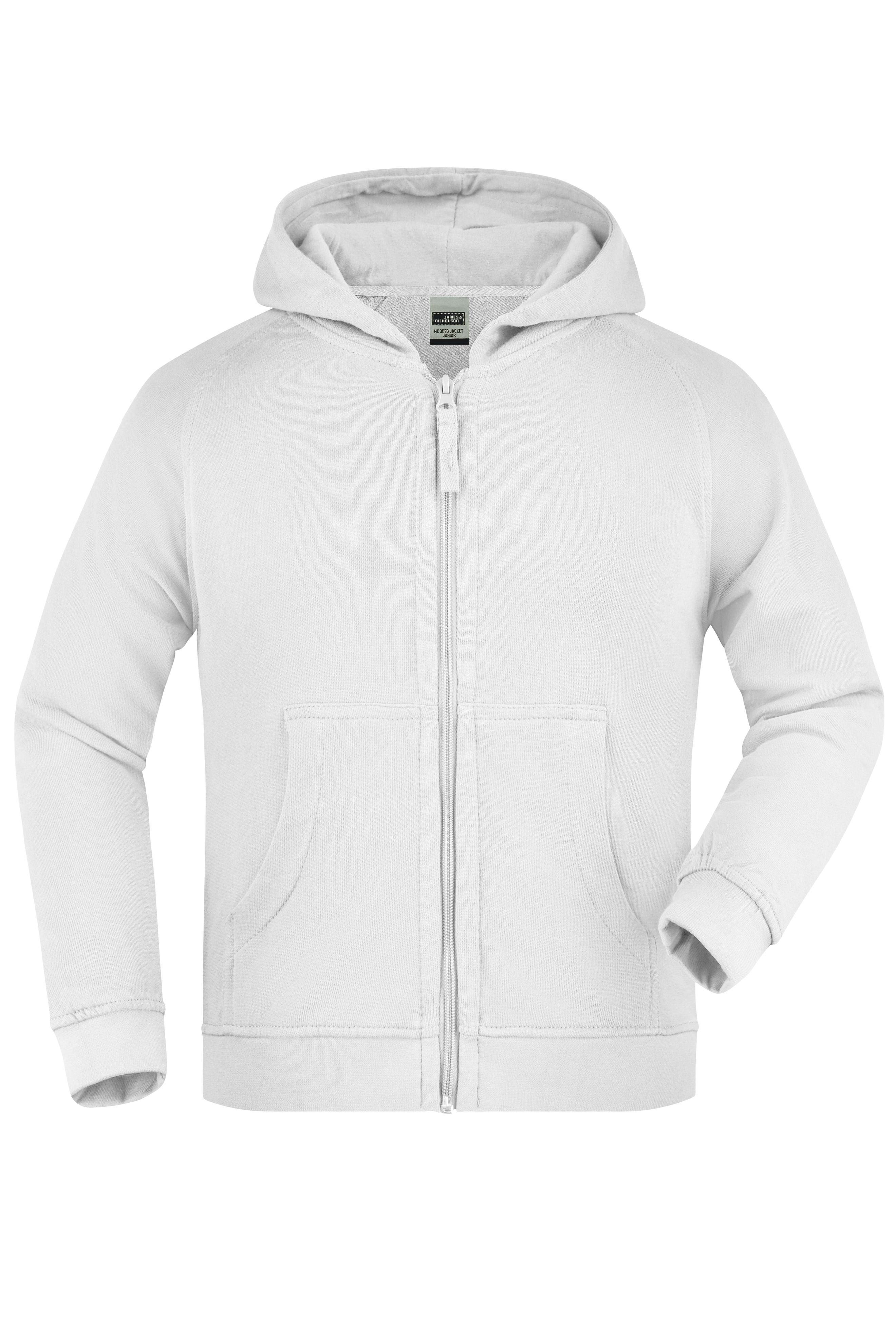 JN059K - Hooded Jacket Junior in white Größe XS von Daiber