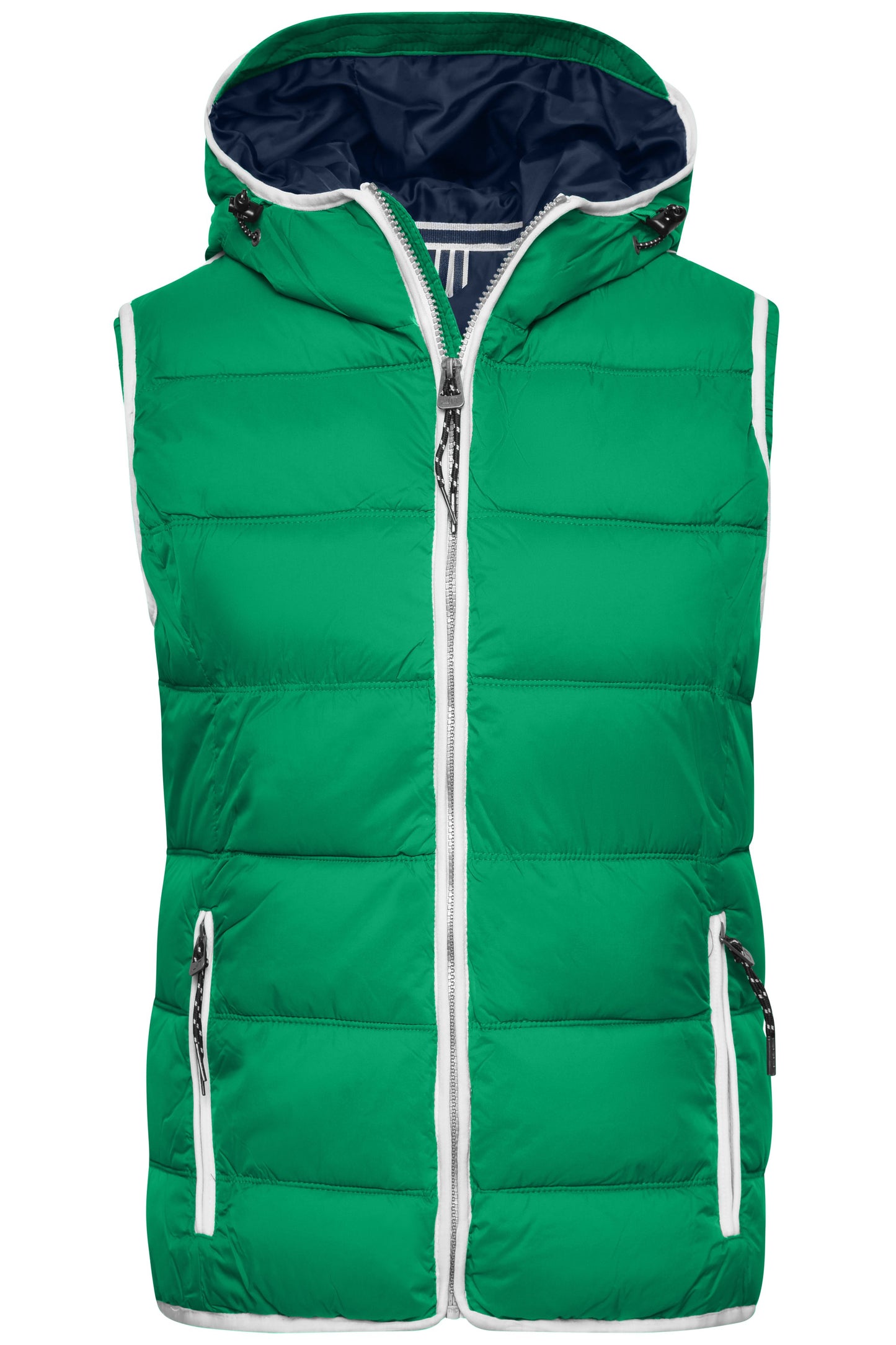 JN1075 - Ladies' Maritime Vest in irish-green/white Größe S von Daiber