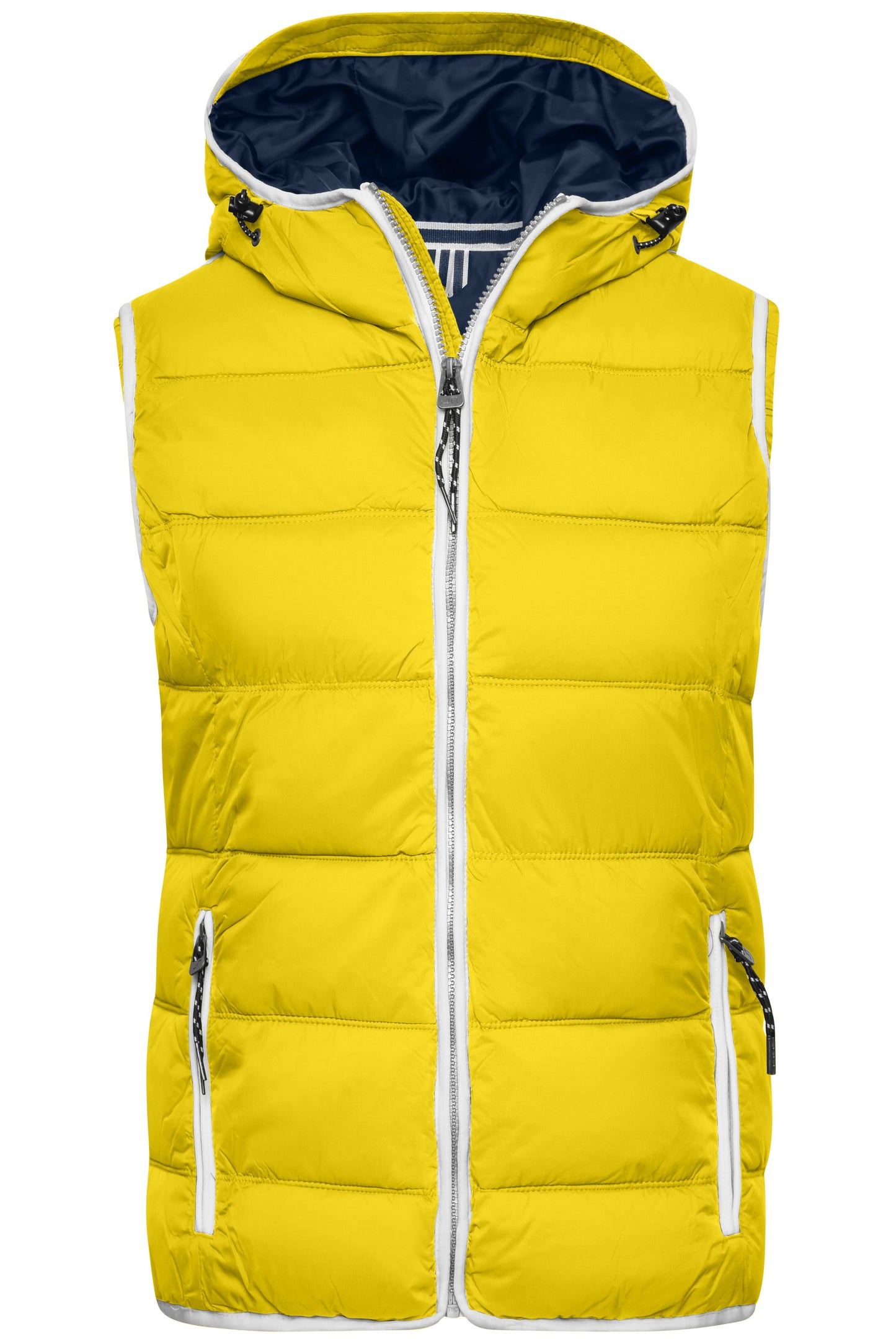JN1075 - Ladies' Maritime Vest in sun-yellow/white Größe S von Daiber