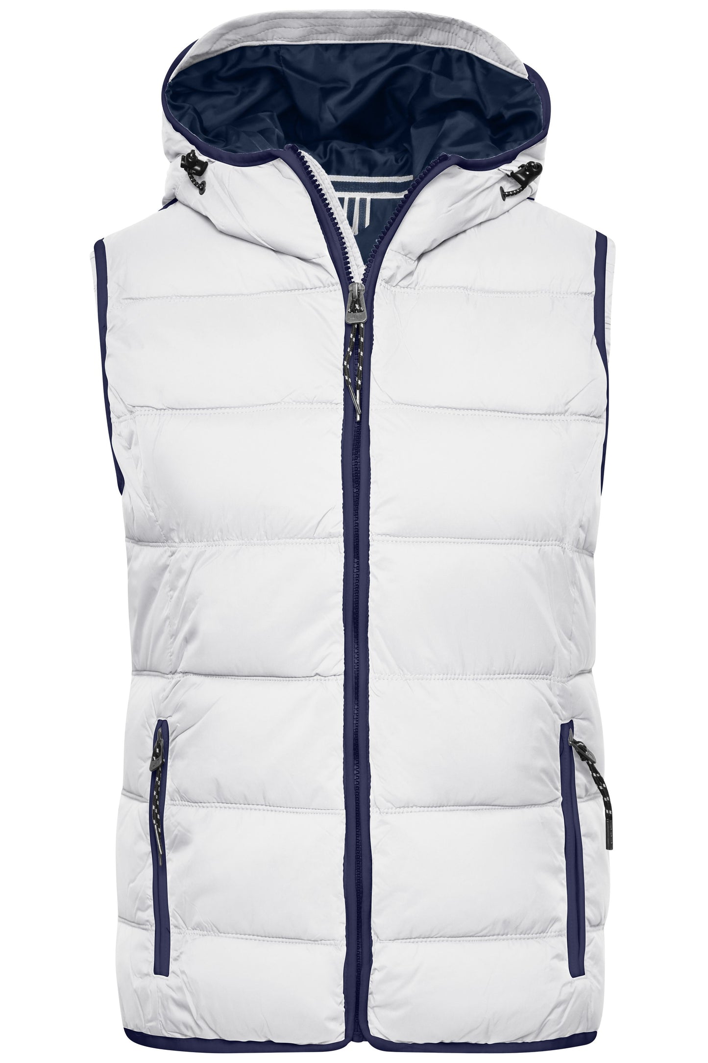 JN1075 - Ladies' Maritime Vest in white/navy Größe S von Daiber