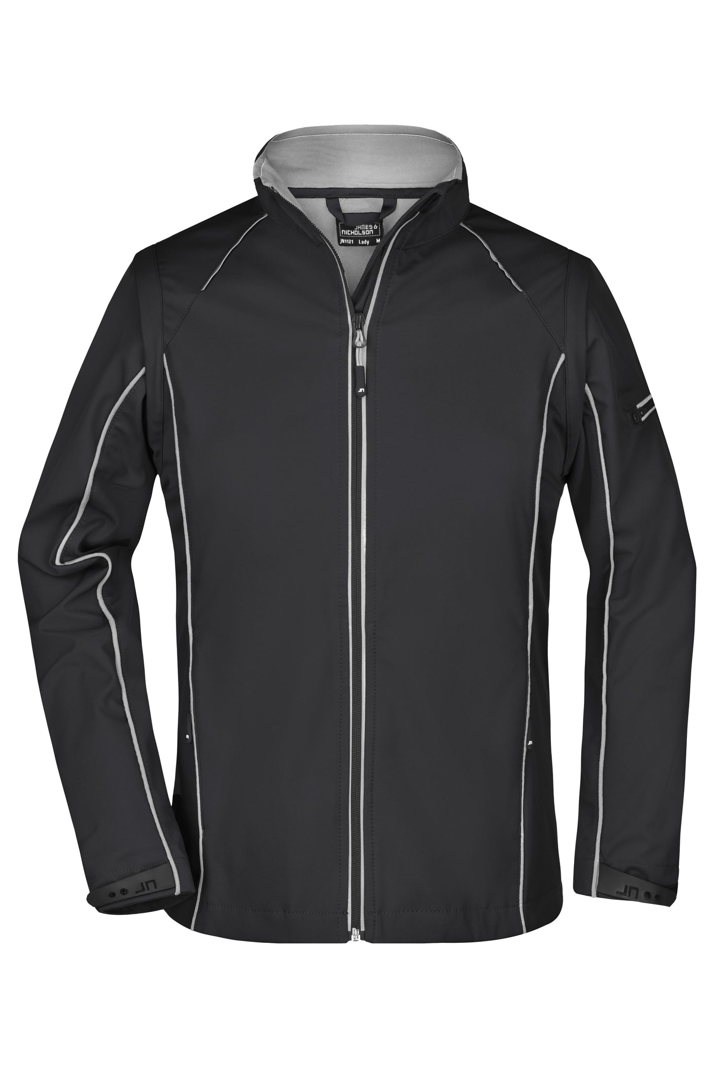 JN1121 - Ladies' Zip-Off Softshell Jacket in black/silver Größe S von Daiber