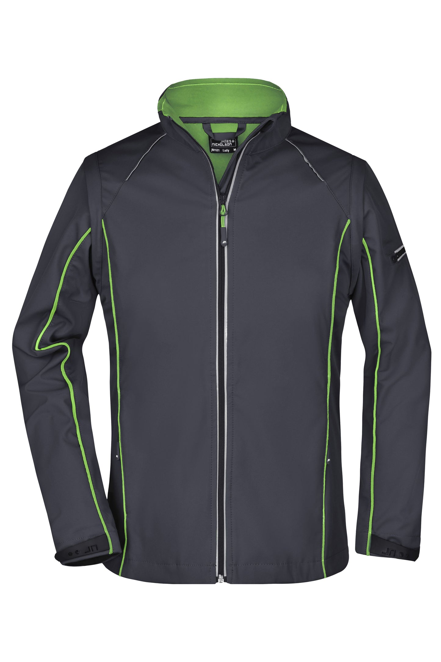 JN1121 - Ladies' Zip-Off Softshell Jacket in iron-grey/green Größe S von Daiber