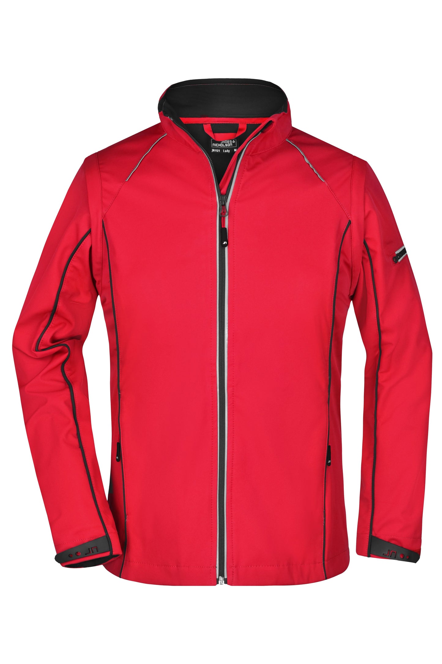 JN1121 - Ladies' Zip-Off Softshell Jacket in red/black Größe S von Daiber