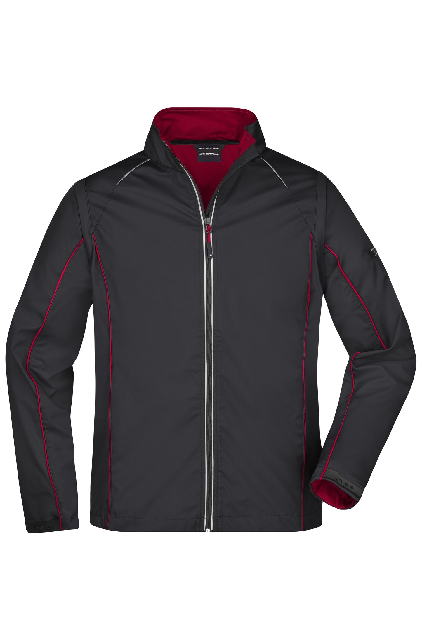 JN1122 - Men's Zip-Off Softshell Jacket in black/red Größe S von Daiber