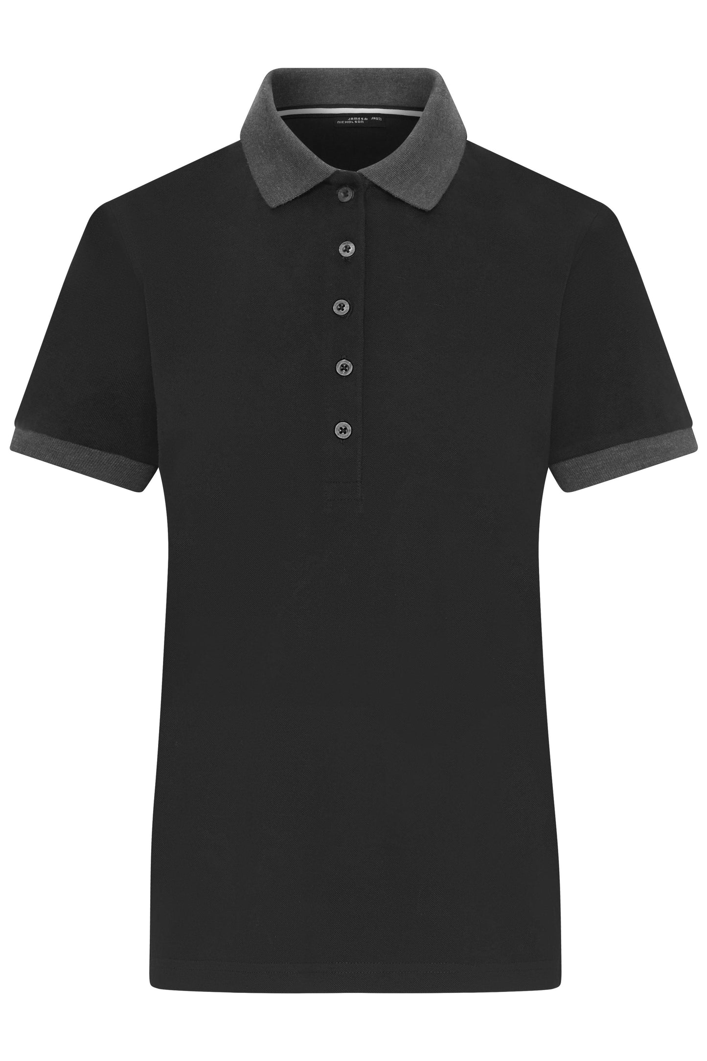 JN1303 - Ladies' Polo in black/anthracite-melange Größe XS von Daiber