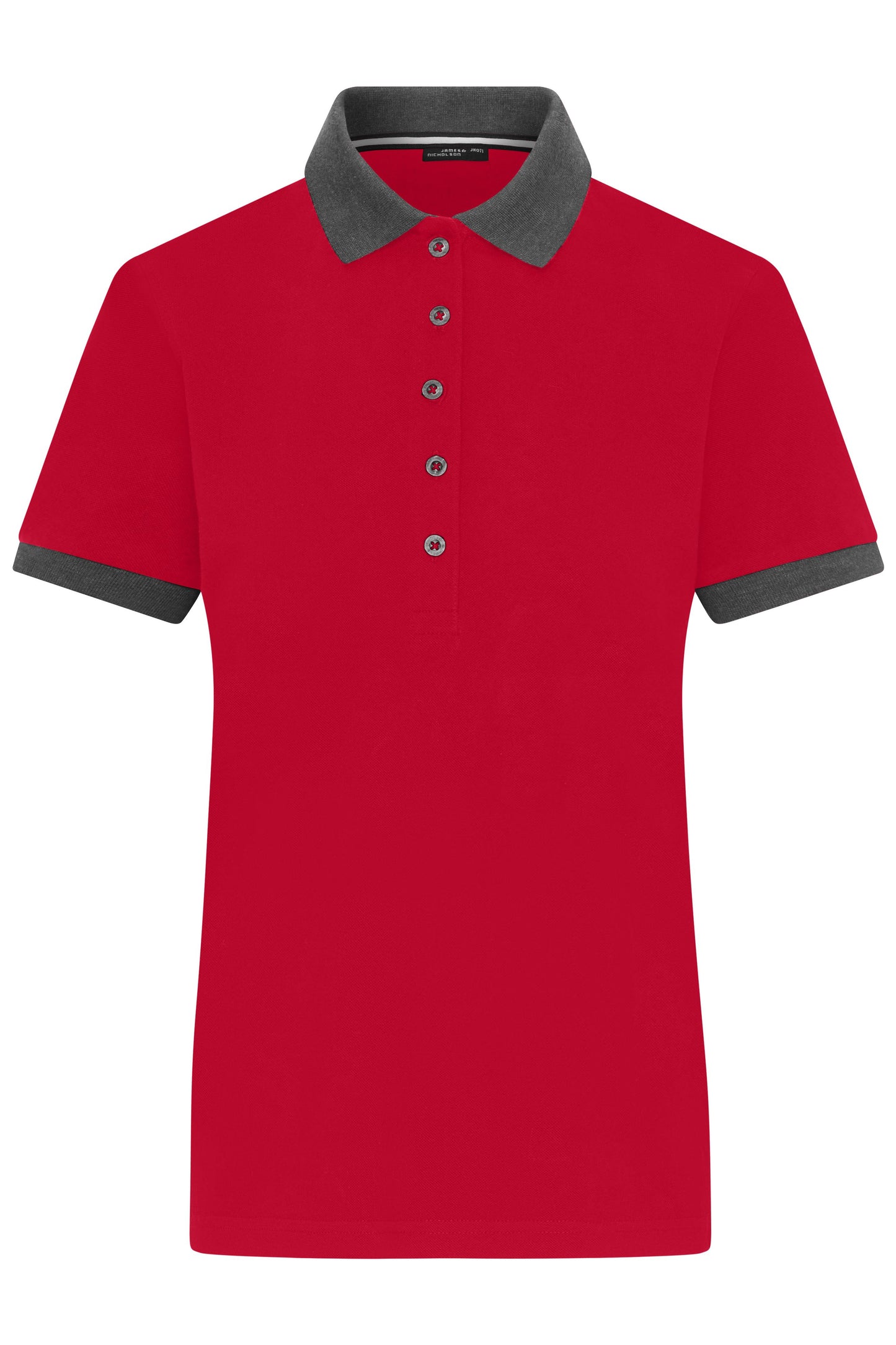 JN1303 - Ladies' Polo in red/anthracite-melange Größe XS von Daiber