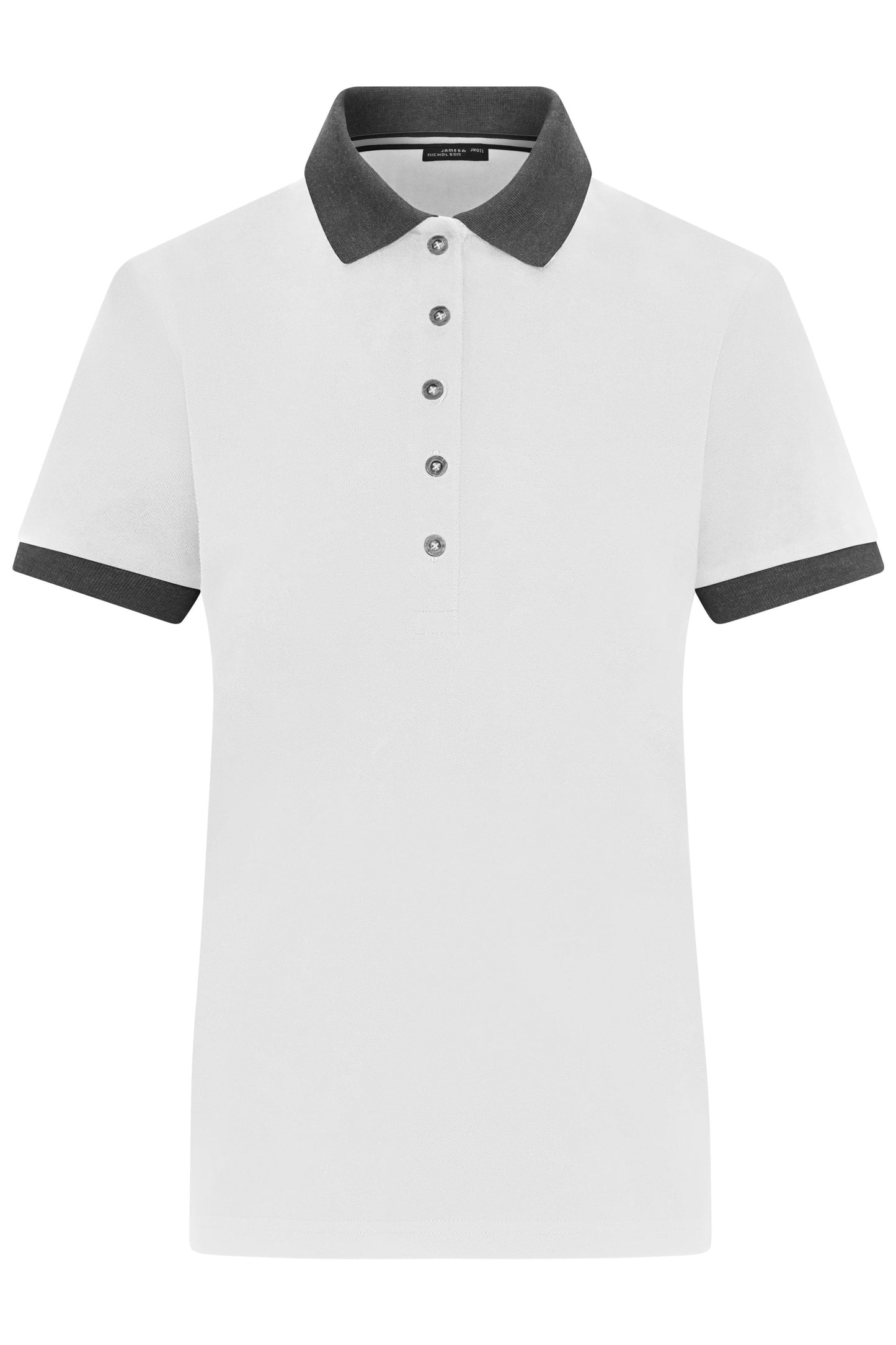 JN1303 - Ladies' Polo in white/anthracite-melange Größe XS von Daiber