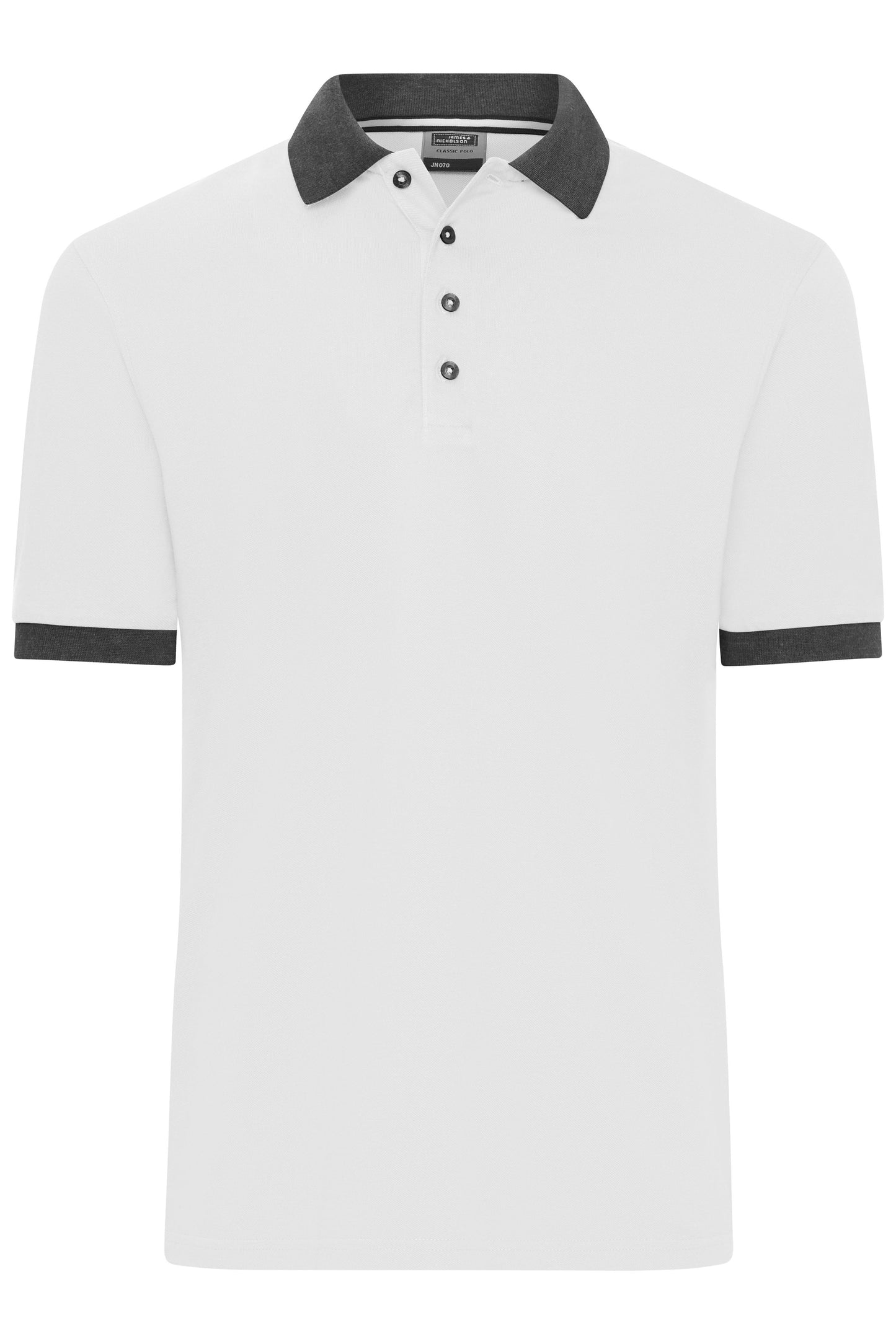 JN1304 - Men's Polo in white/anthracite-melange Größe S von Daiber
