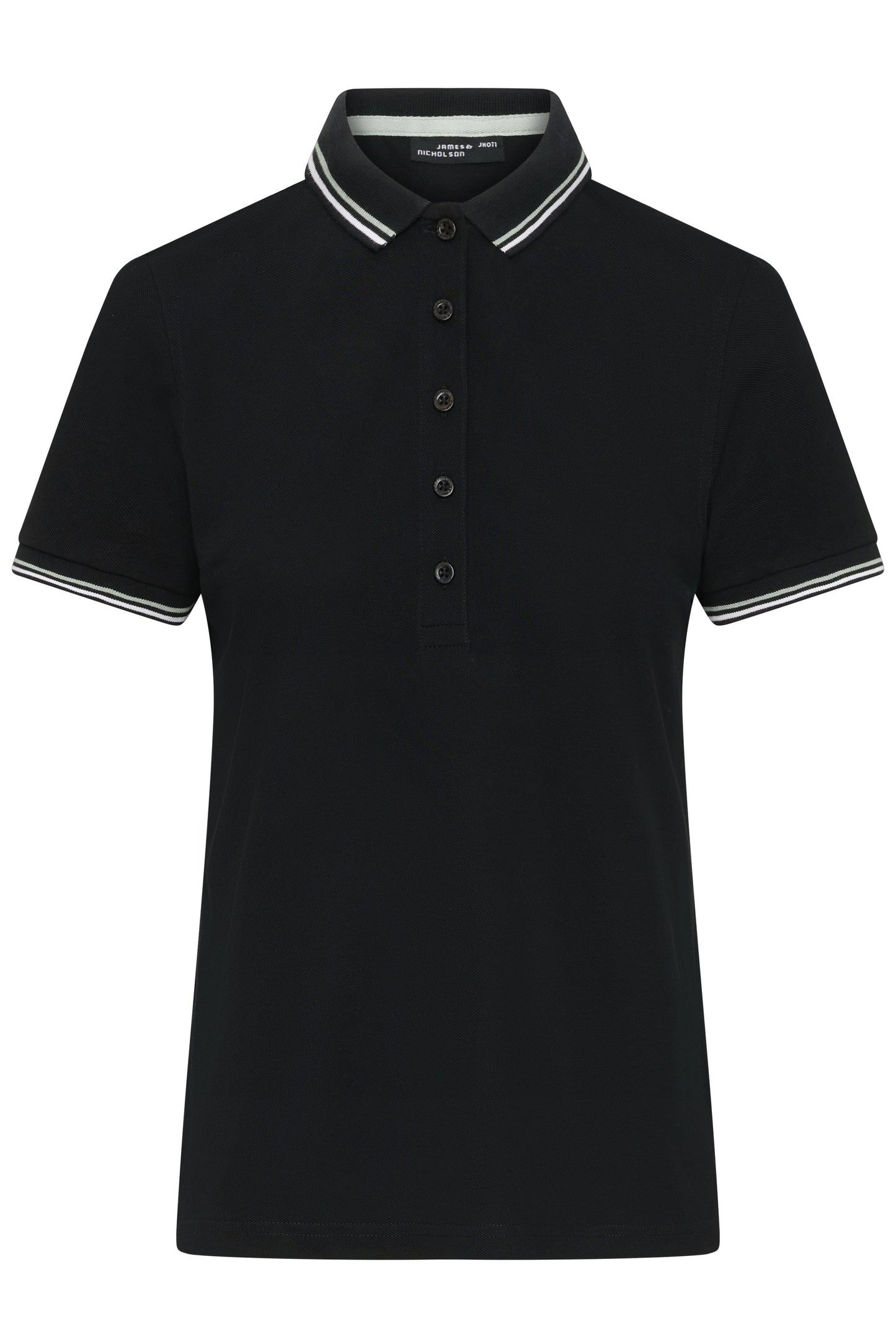 JN1305 - Ladies' Polo in black/white/grey Größe XS von Daiber
