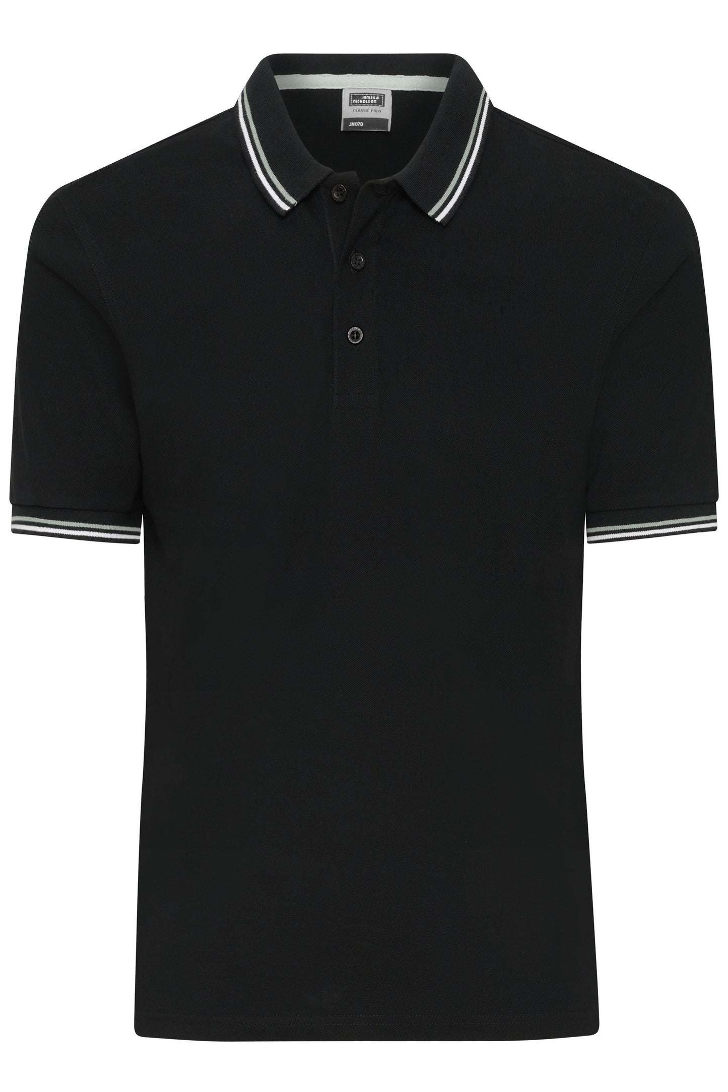 JN1306 - Men's Polo in black/white/grey Größe S von Daiber