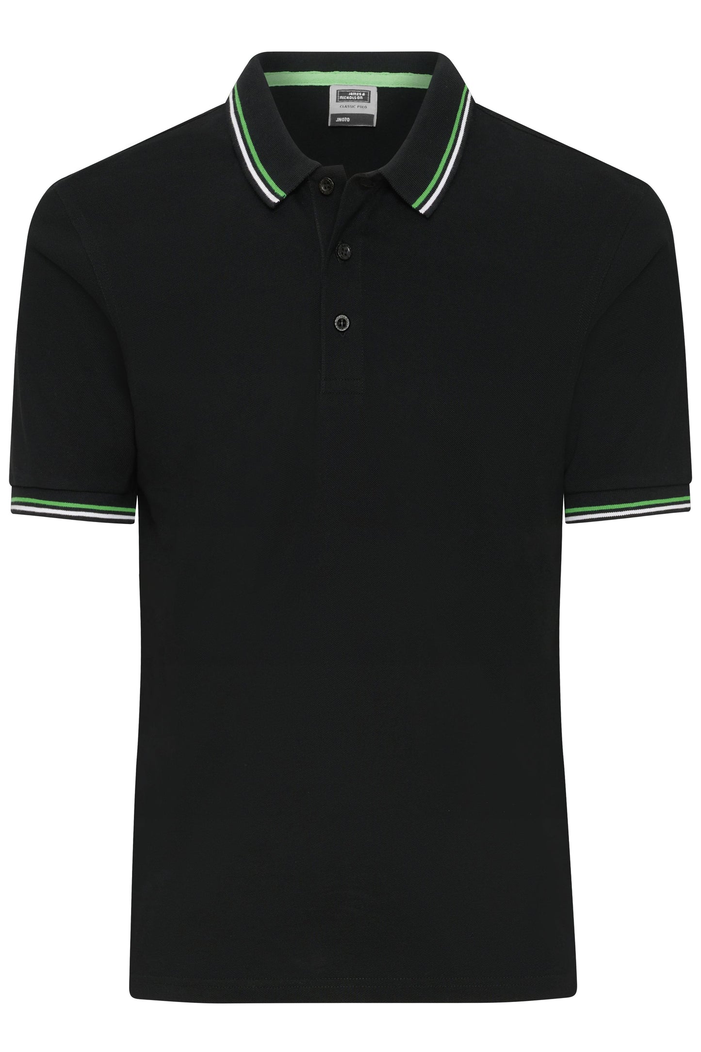 JN1306 - Men's Polo in black/white/lime-green Größe S von Daiber