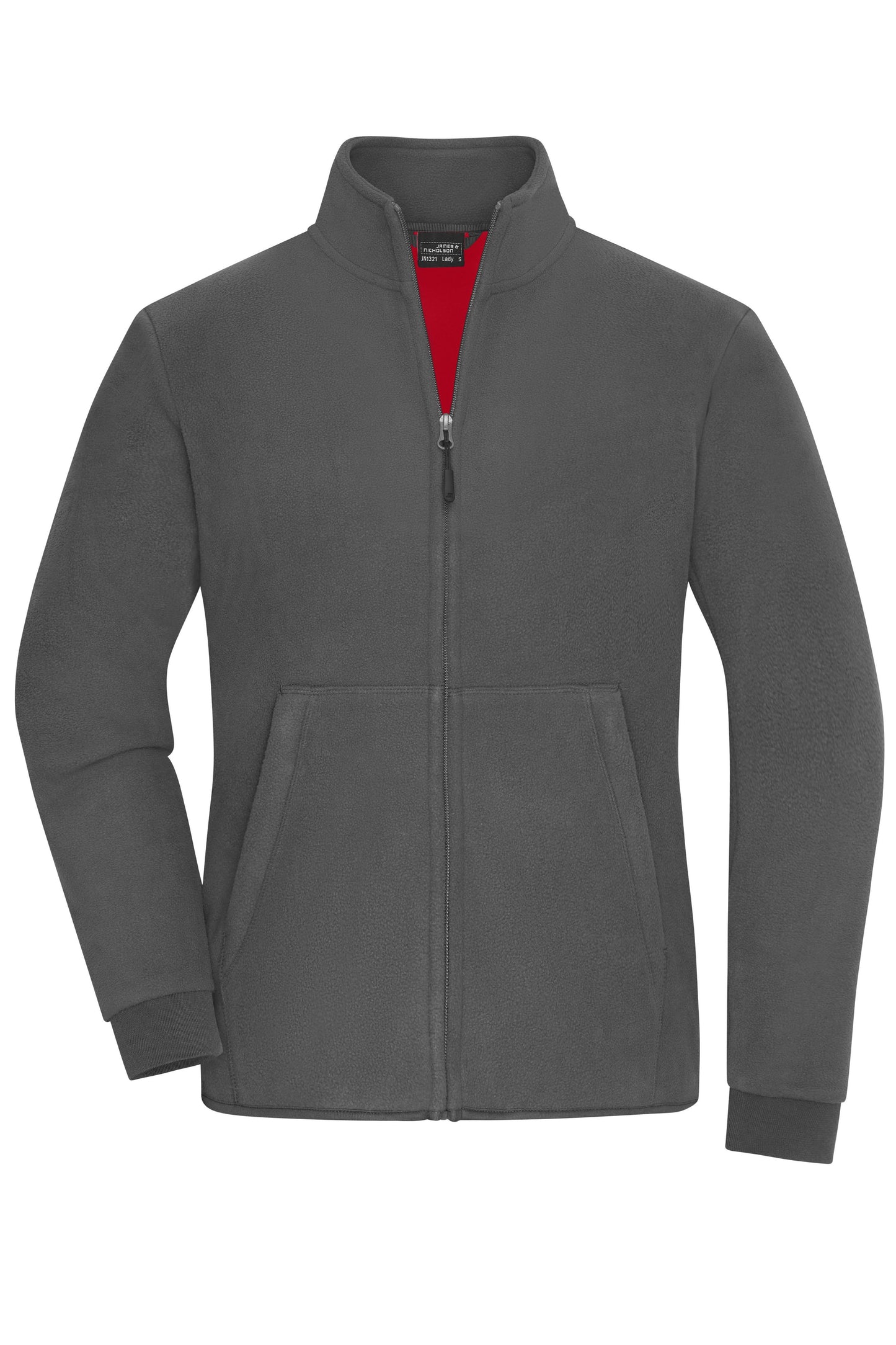 JN1321 - Ladies' Bonded Fleece Jacket in carbon/red Größe XS von Daiber