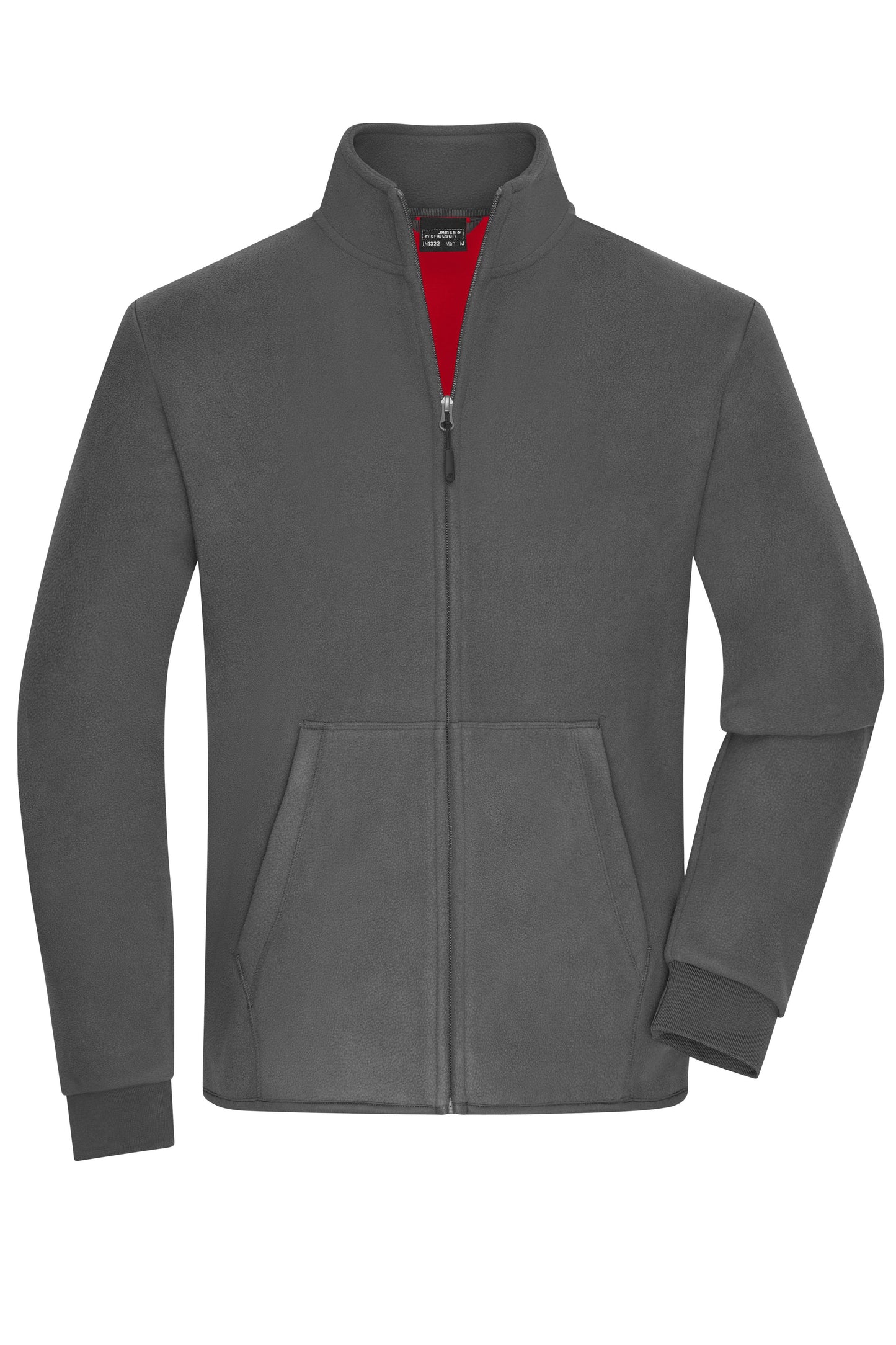 JN1322 - Men's Bonded Fleece Jacket in carbon/red Größe S von Daiber