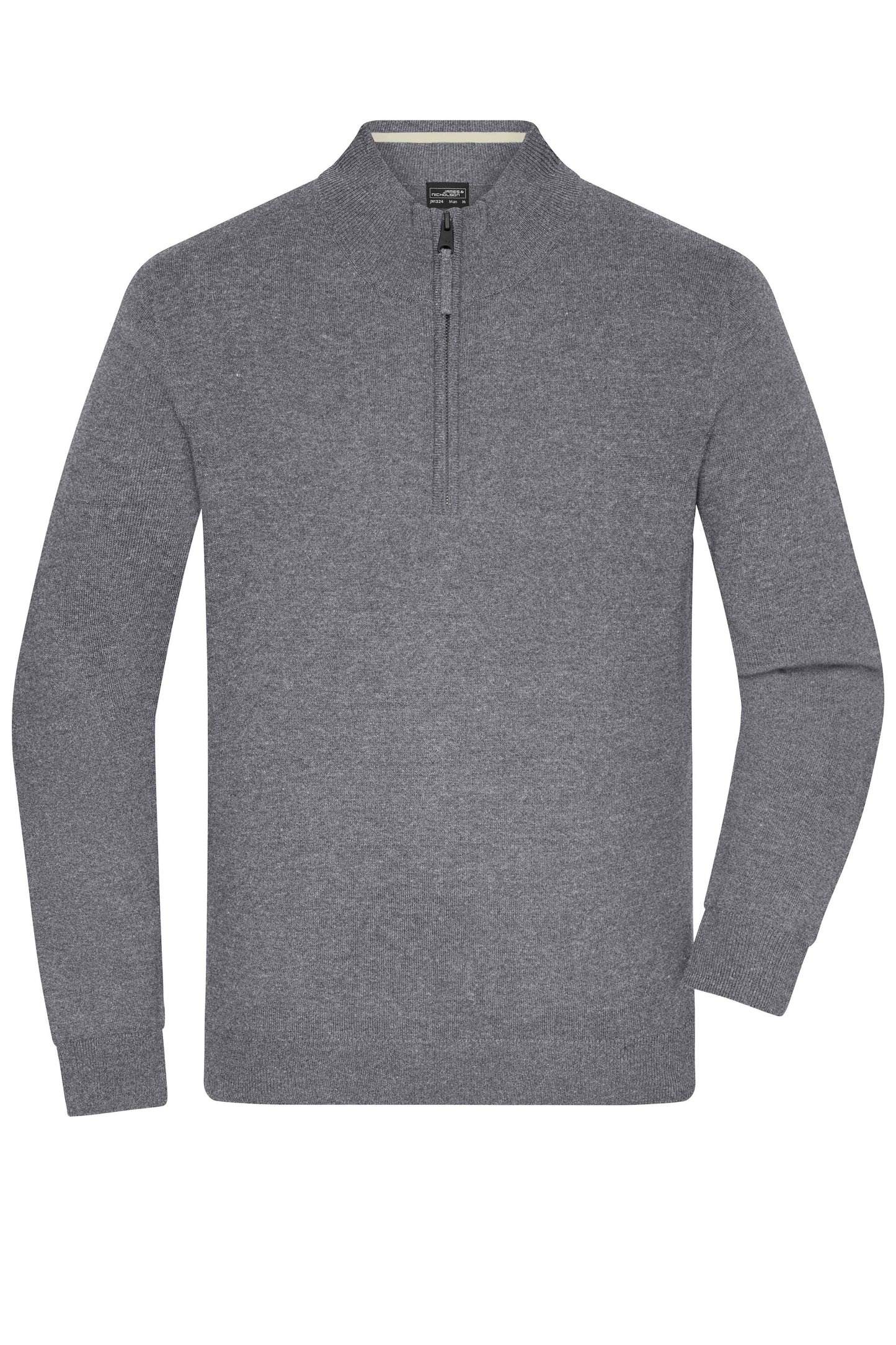 JN1324 - Men's Half-Zip Troyer in grey-heather Größe S von Daiber