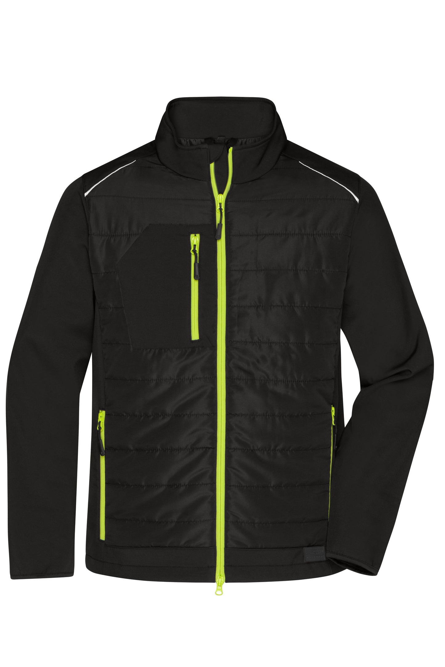 JN1820 - Men's Hybrid Jacket in black/neon-yellow Größe XS von Daiber