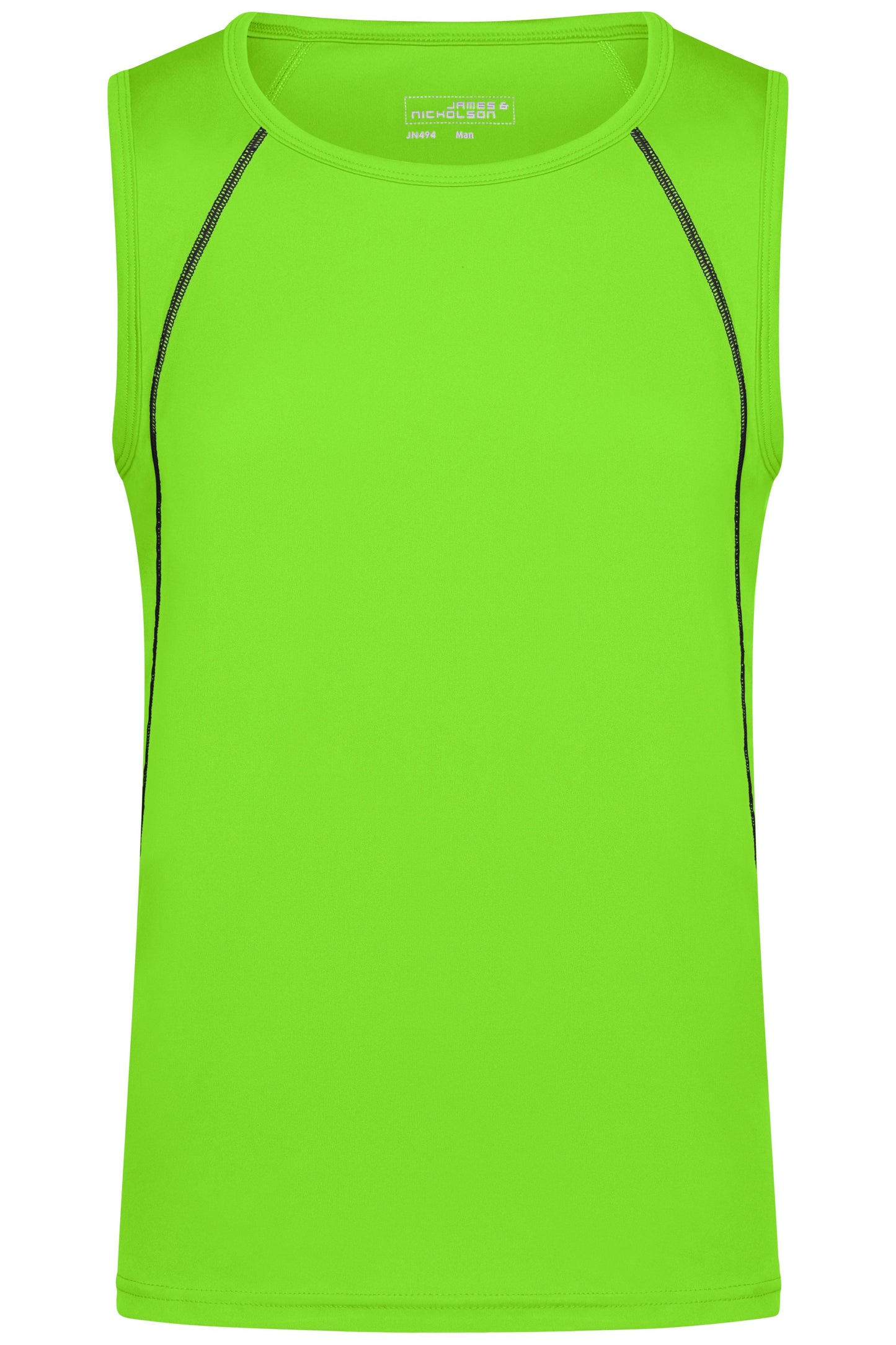 JN494 - Men's Sports Tanktop in bright-green/black Größe S von Daiber