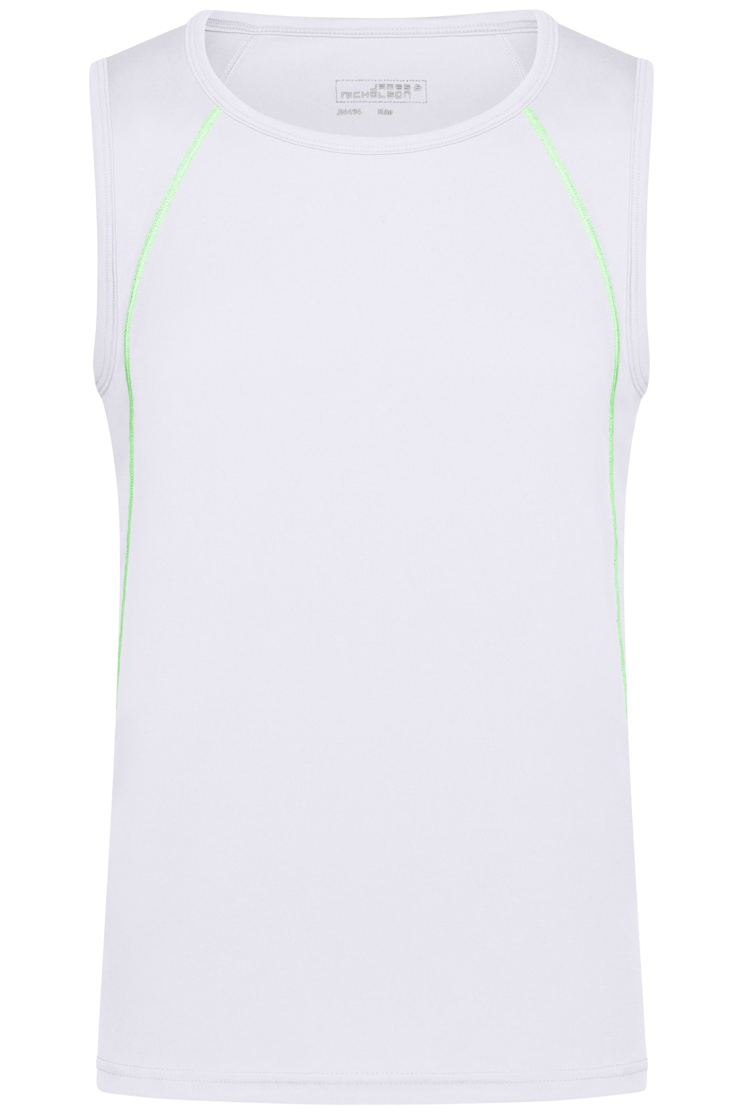 JN494 - Men's Sports Tanktop in white/bright-green Größe S von Daiber