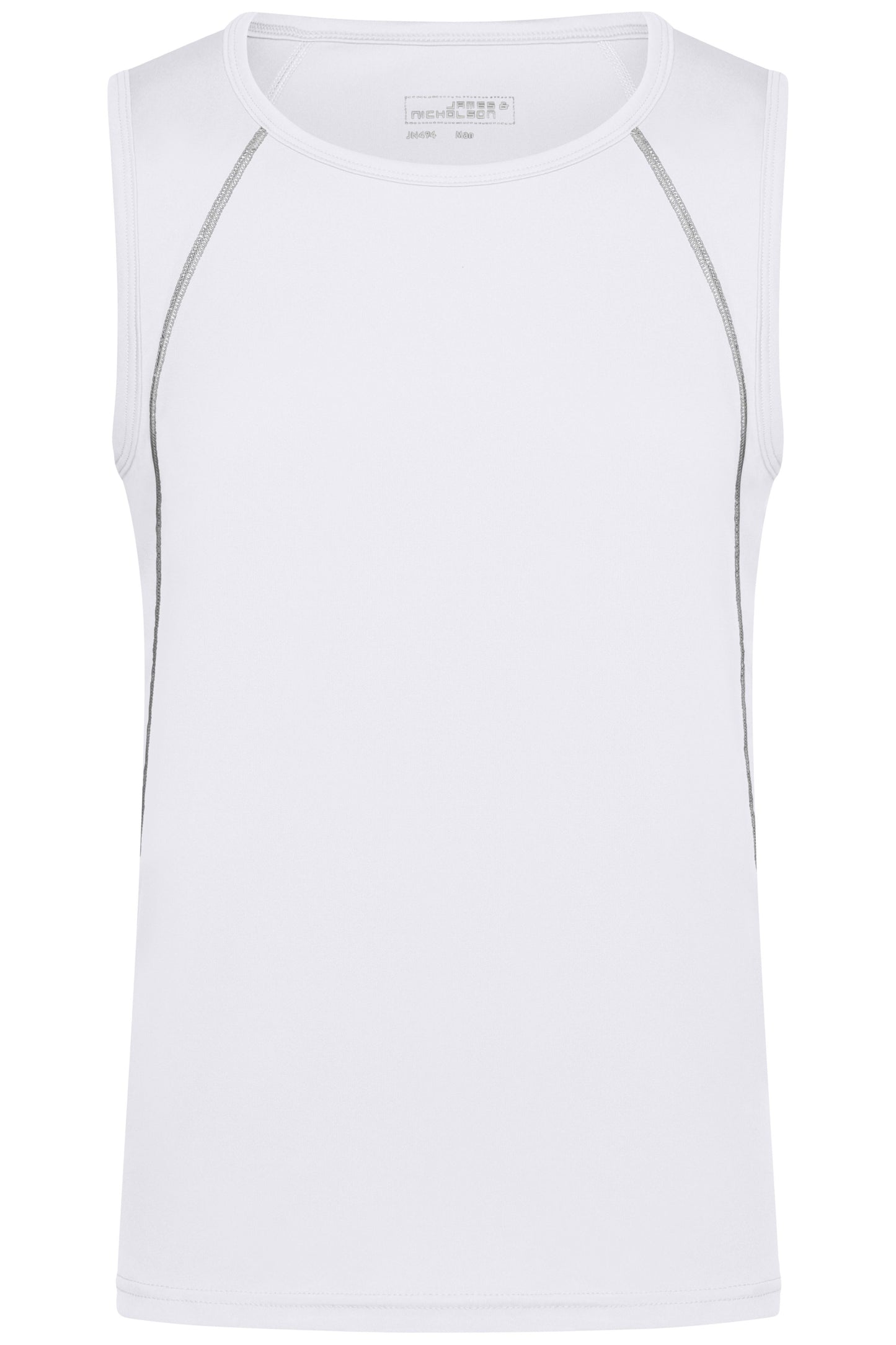 JN494 - Men's Sports Tanktop in white/silver Größe S von Daiber