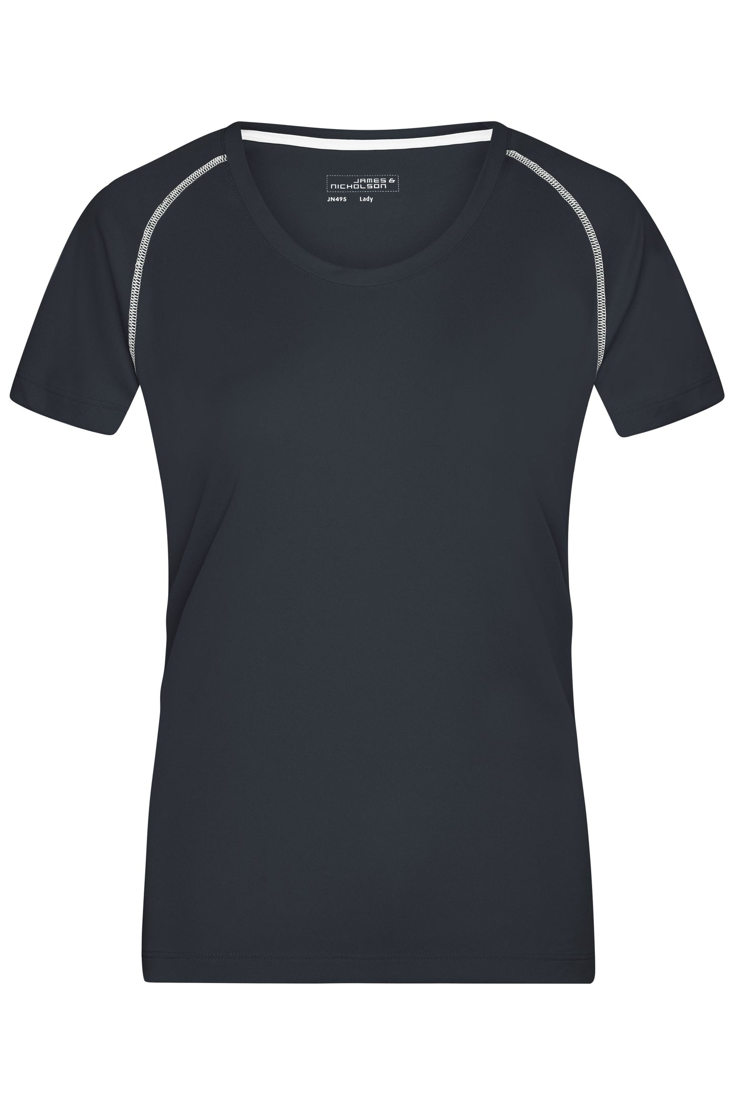 JN495 - Ladies' Sports T-Shirt in black/white Größe XS von Daiber