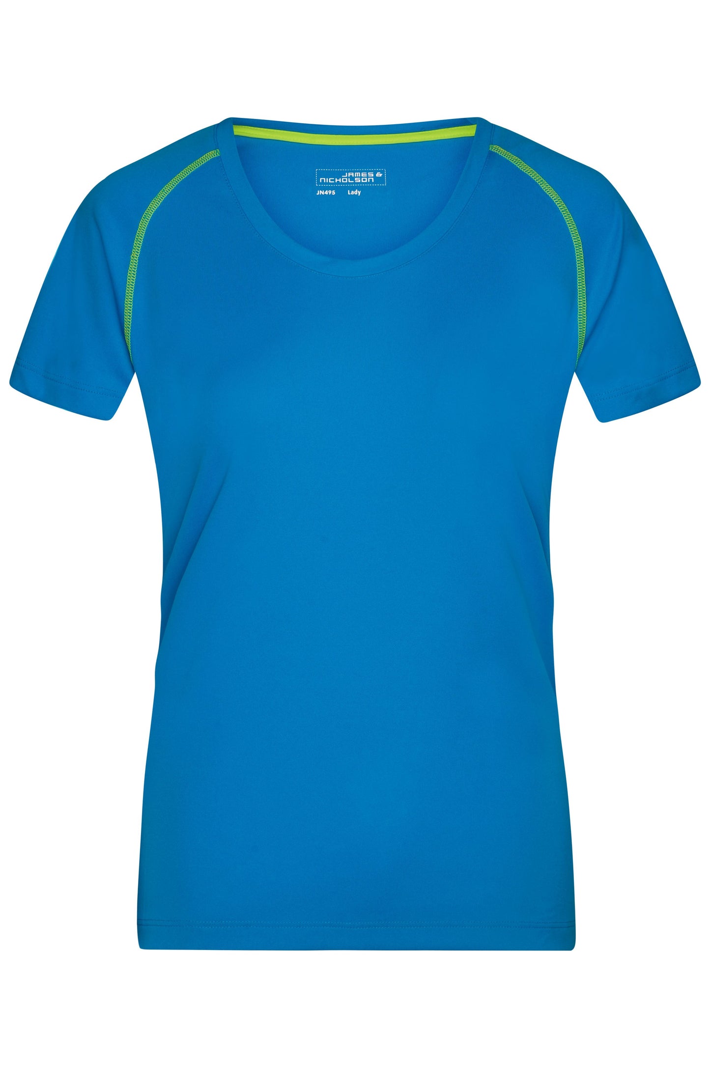JN495 - Ladies' Sports T-Shirt in bright-blue/bright-yellow Größe XS von Daiber
