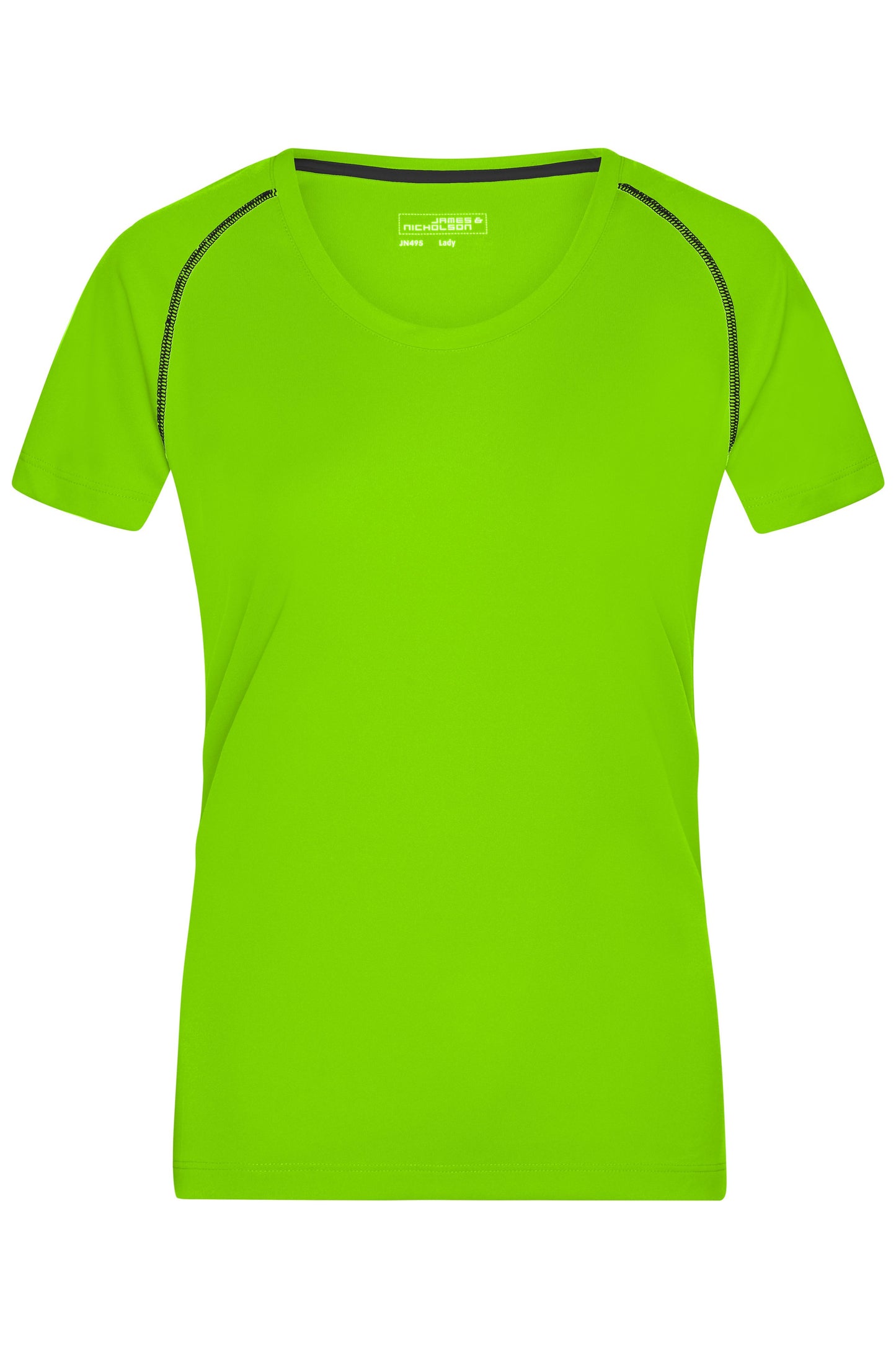 JN495 - Ladies' Sports T-Shirt in bright-green/black Größe XS von Daiber