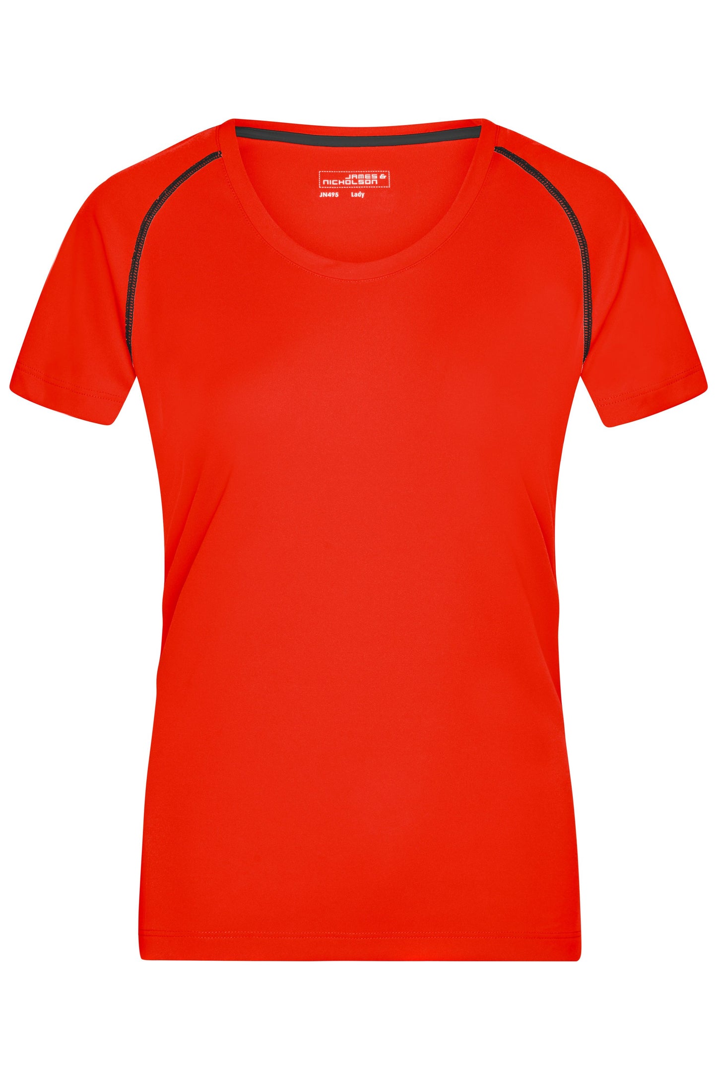 JN495 - Ladies' Sports T-Shirt in bright-orange/black Größe XS von Daiber