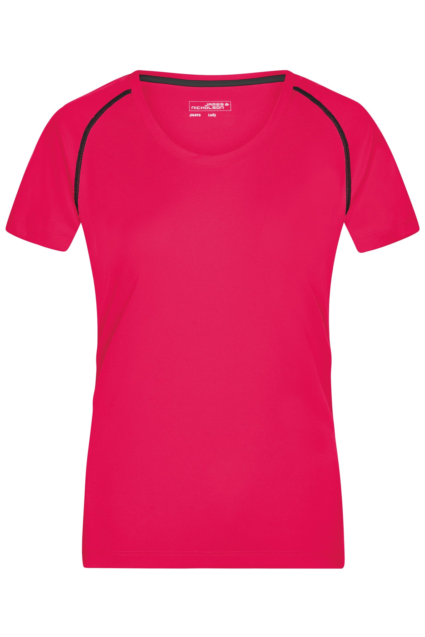 JN495 - Ladies' Sports T-Shirt in bright-pink/titan Größe XS von Daiber