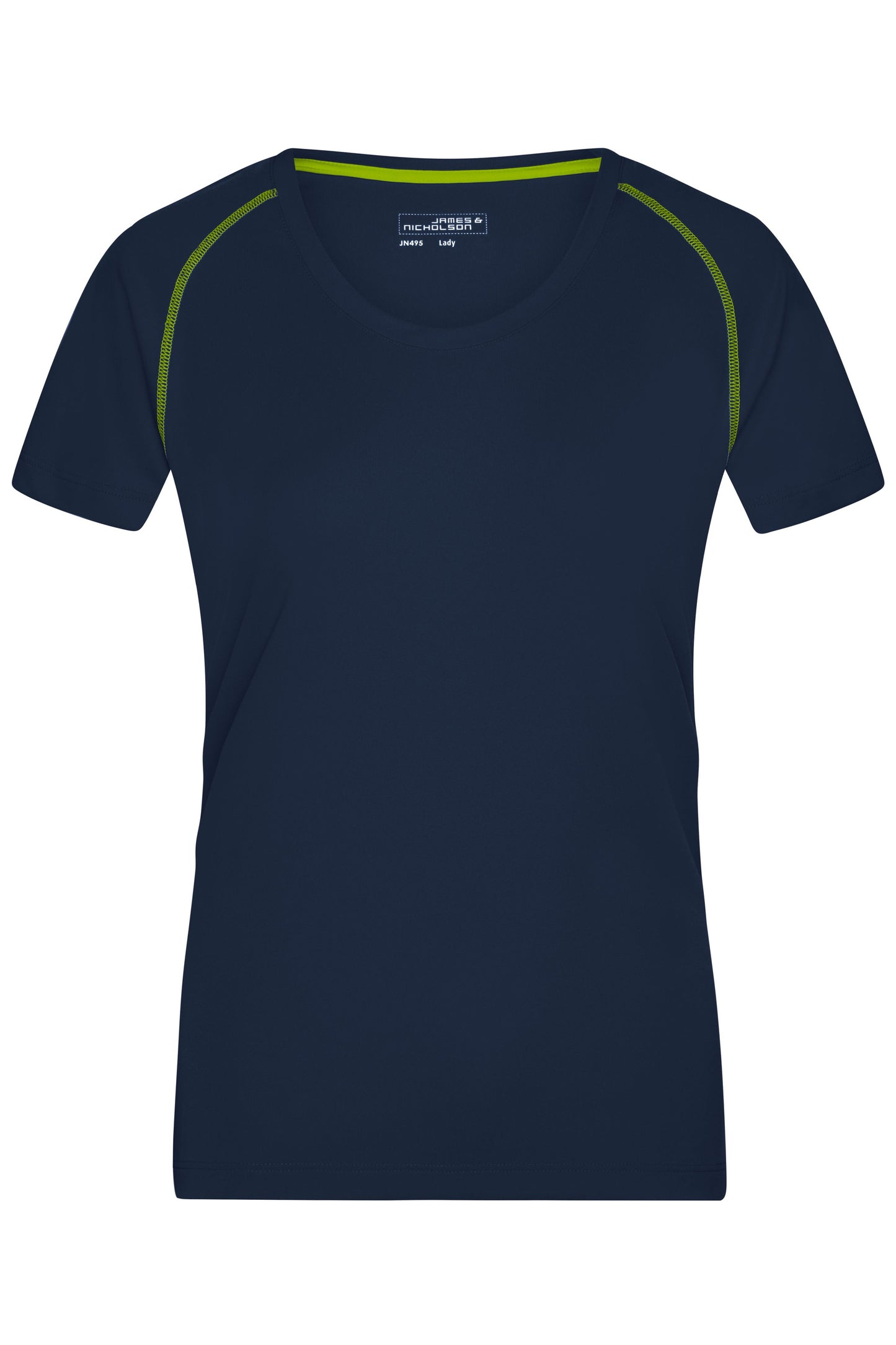 JN495 - Ladies' Sports T-Shirt in navy/bright-yellow Größe XS von Daiber