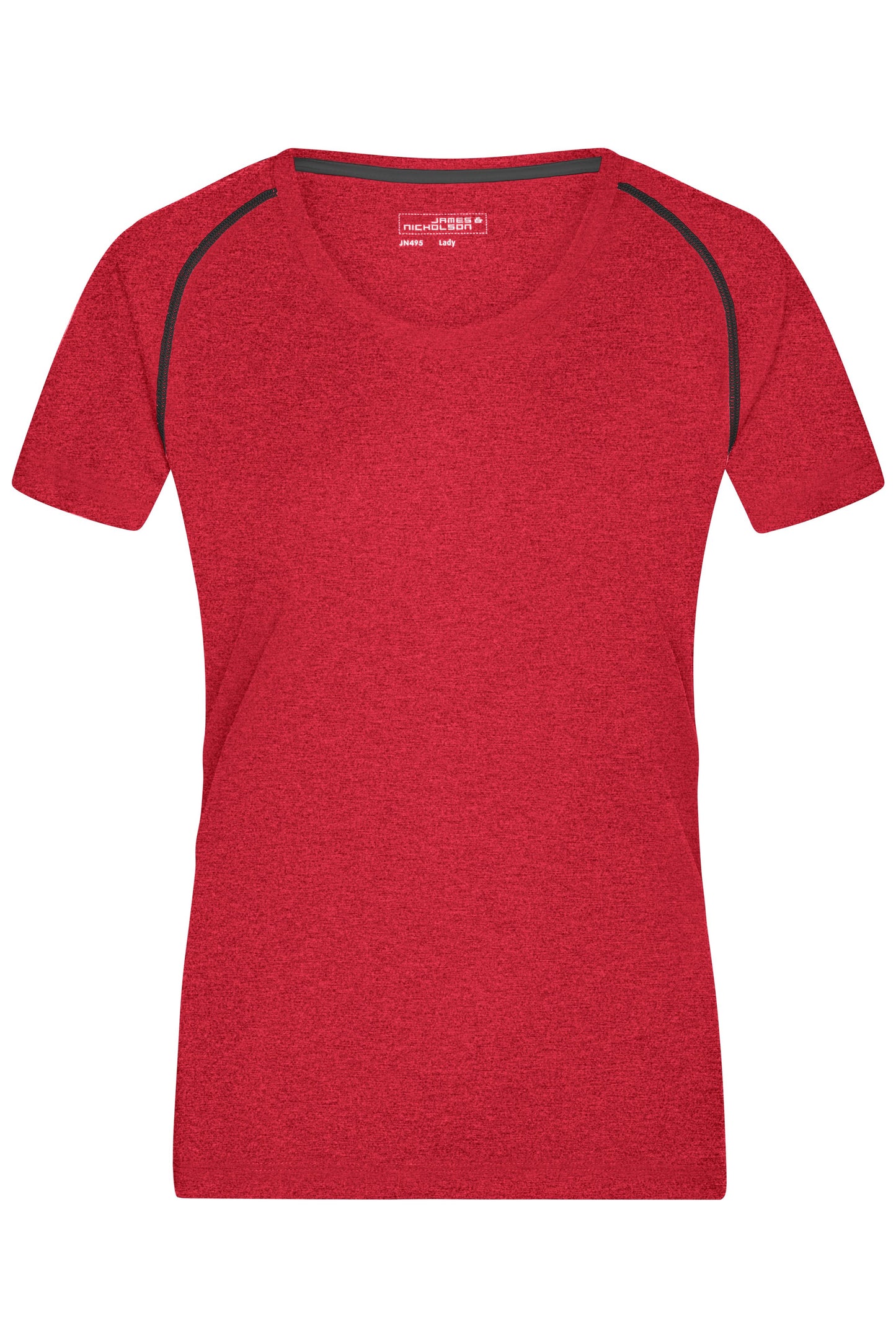 JN495 - Ladies' Sports T-Shirt in red-melange/titan Größe XS von Daiber
