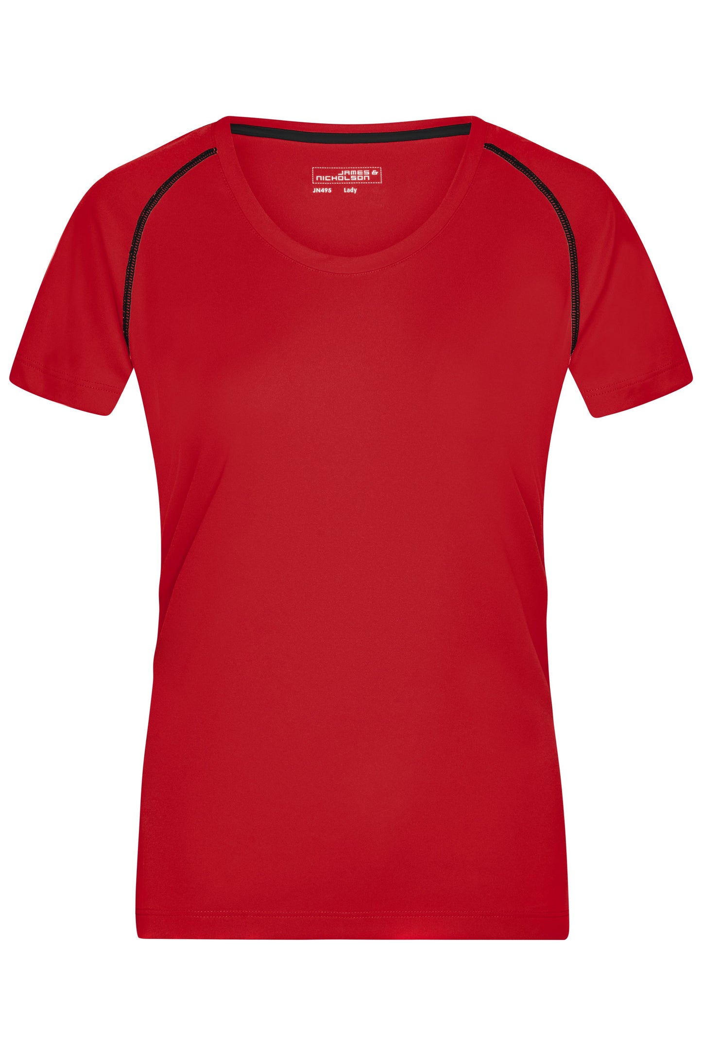 JN495 - Ladies' Sports T-Shirt in red/black Größe XS von Daiber