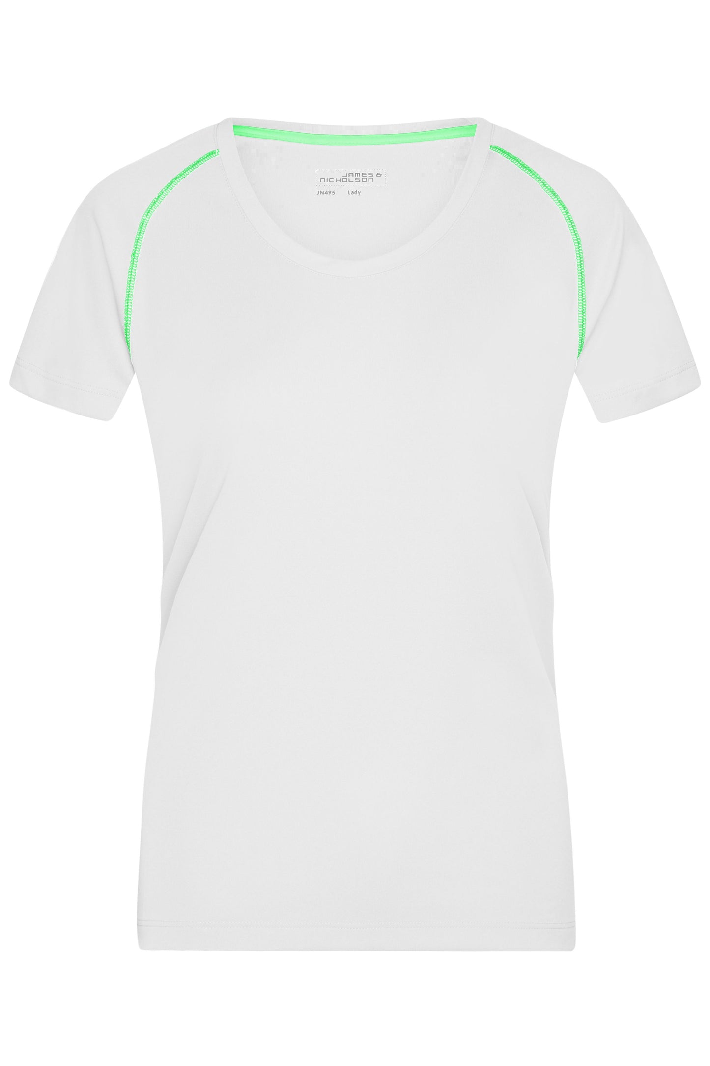 JN495 - Ladies' Sports T-Shirt in white/bright-green Größe XS von Daiber