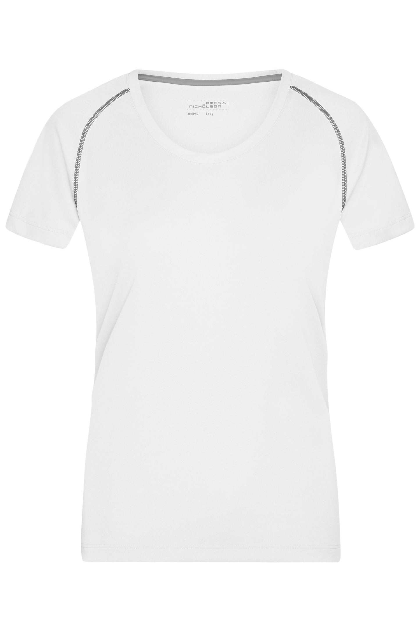 JN495 - Ladies' Sports T-Shirt in white/silver Größe XS von Daiber