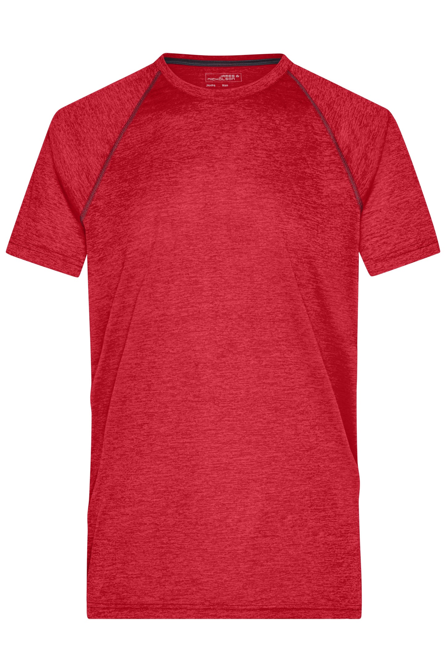 JN496 - Men's Sports T-Shirt in red-melange/titan Größe S von Daiber
