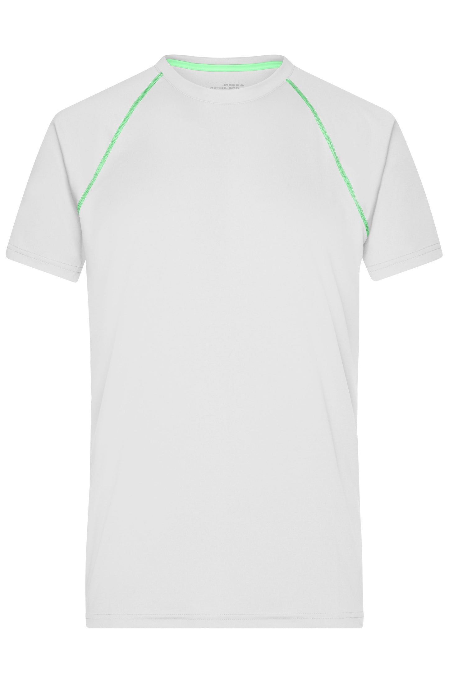 JN496 - Men's Sports T-Shirt in white/bright-green Größe S von Daiber