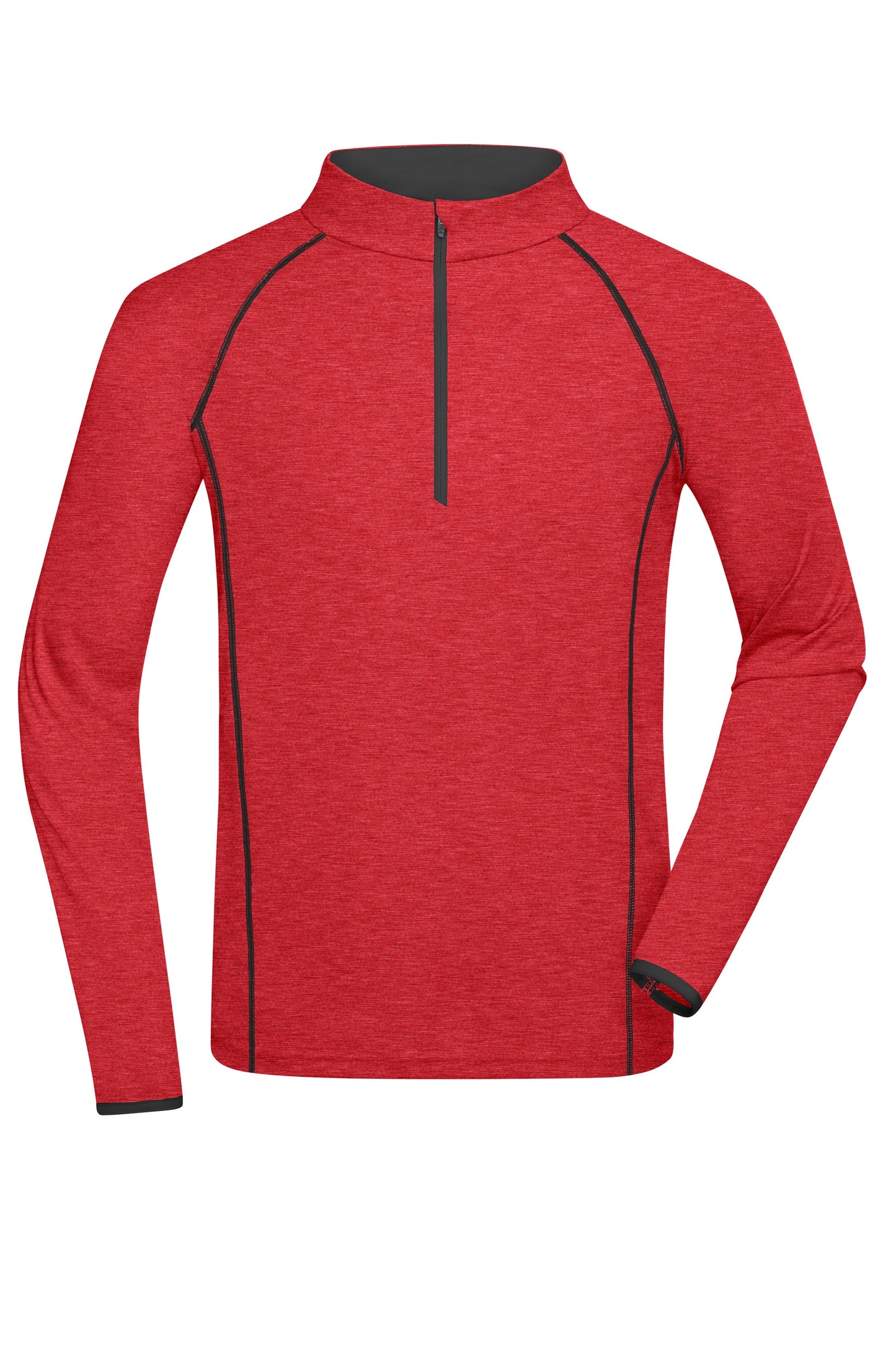 JN498 - Men's Sports Shirt Longsleeve in red-melange/titan Größe S von Daiber