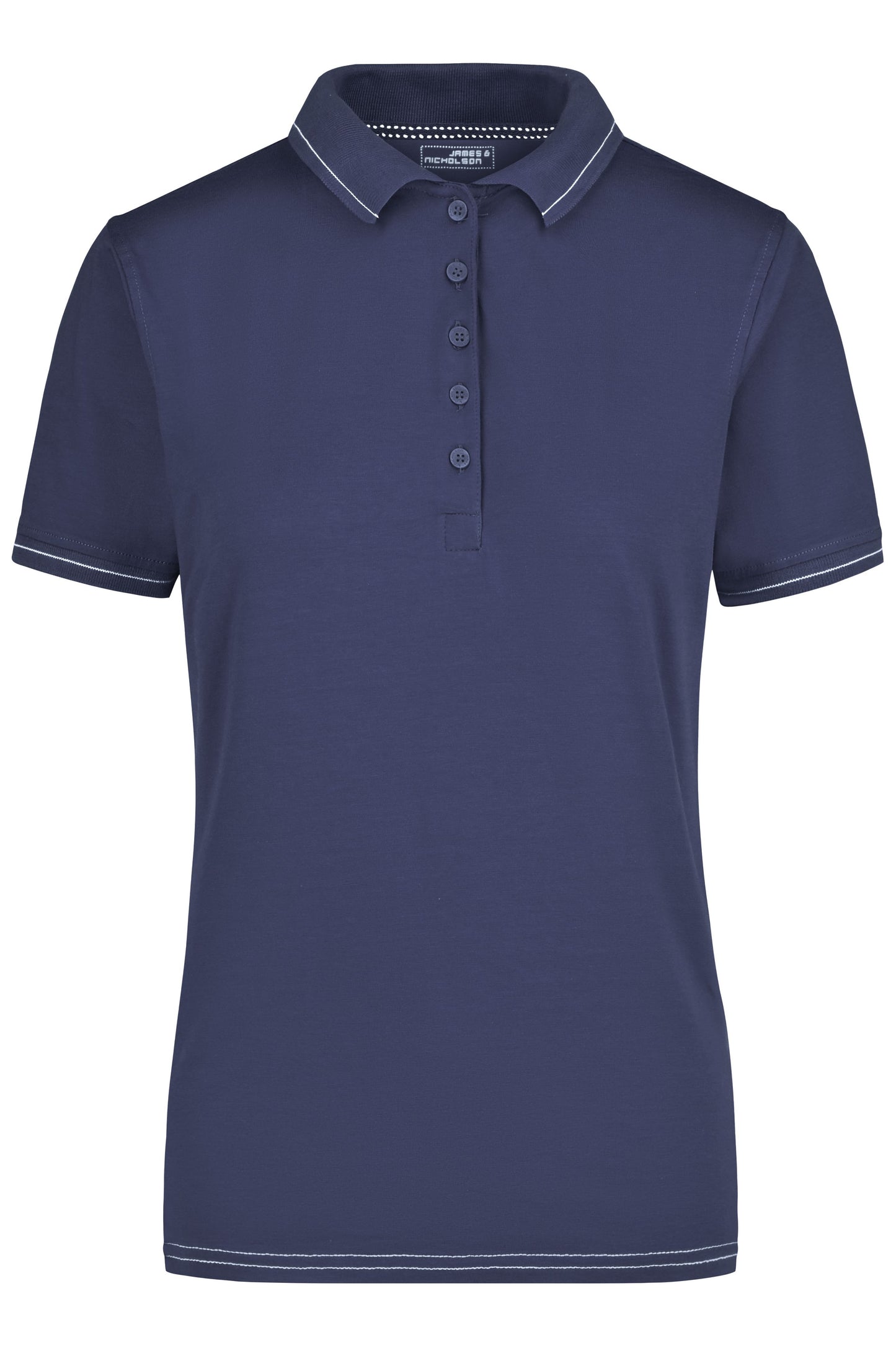 JN568 - Ladies' Elastic Polo in navy/white Größe S von Daiber