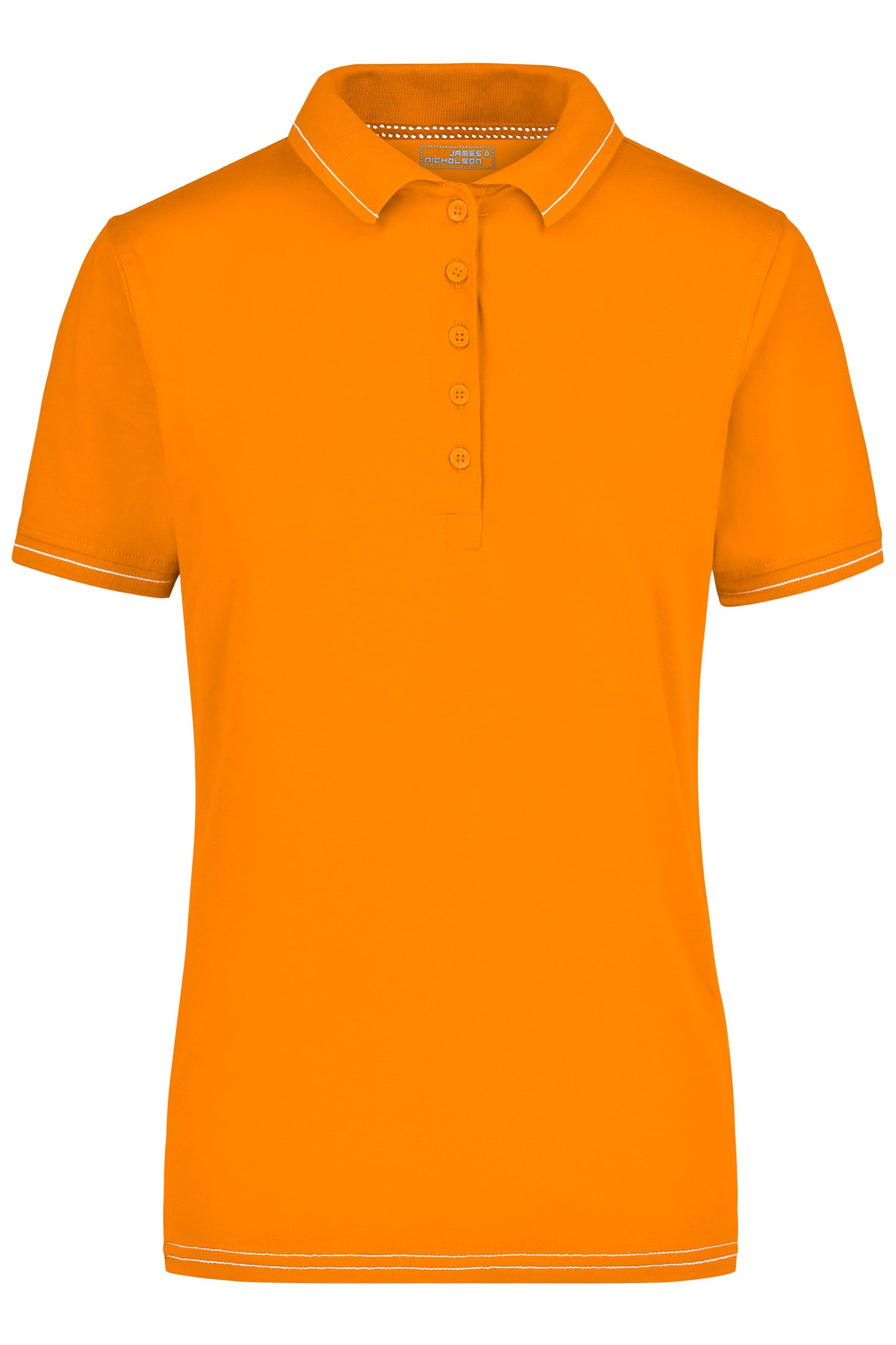 JN568 - Ladies' Elastic Polo in orange/white Größe S von Daiber