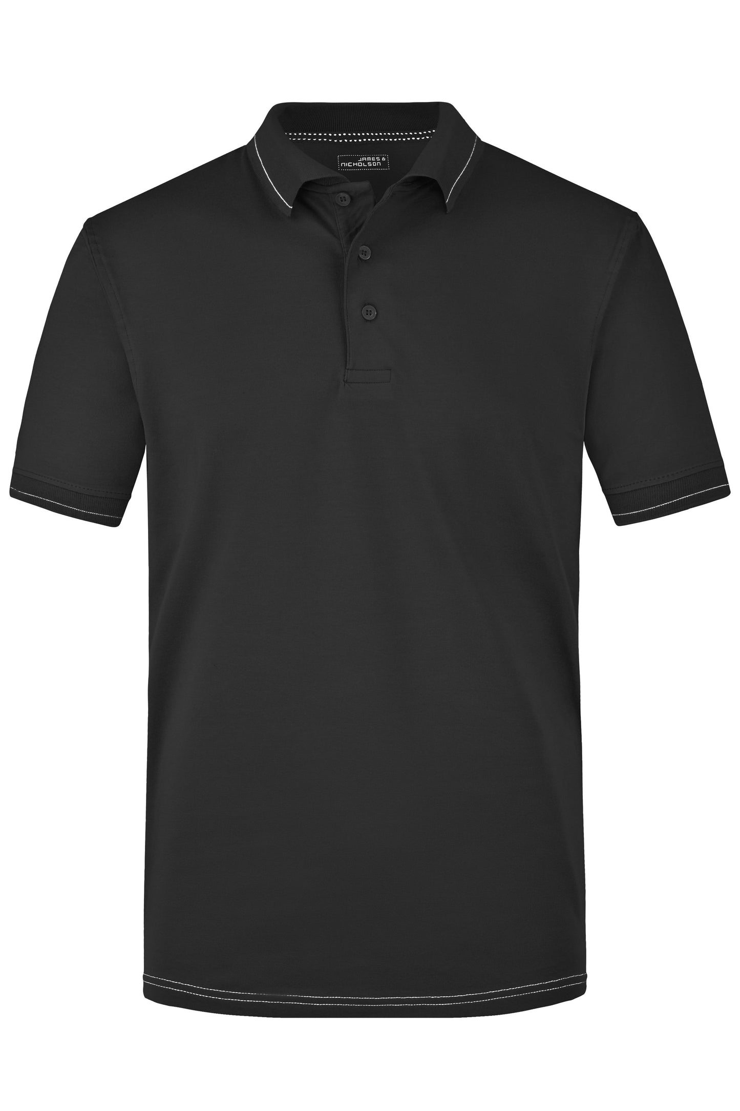JN569 - Men's Elastic Polo in black/white Größe S von Daiber